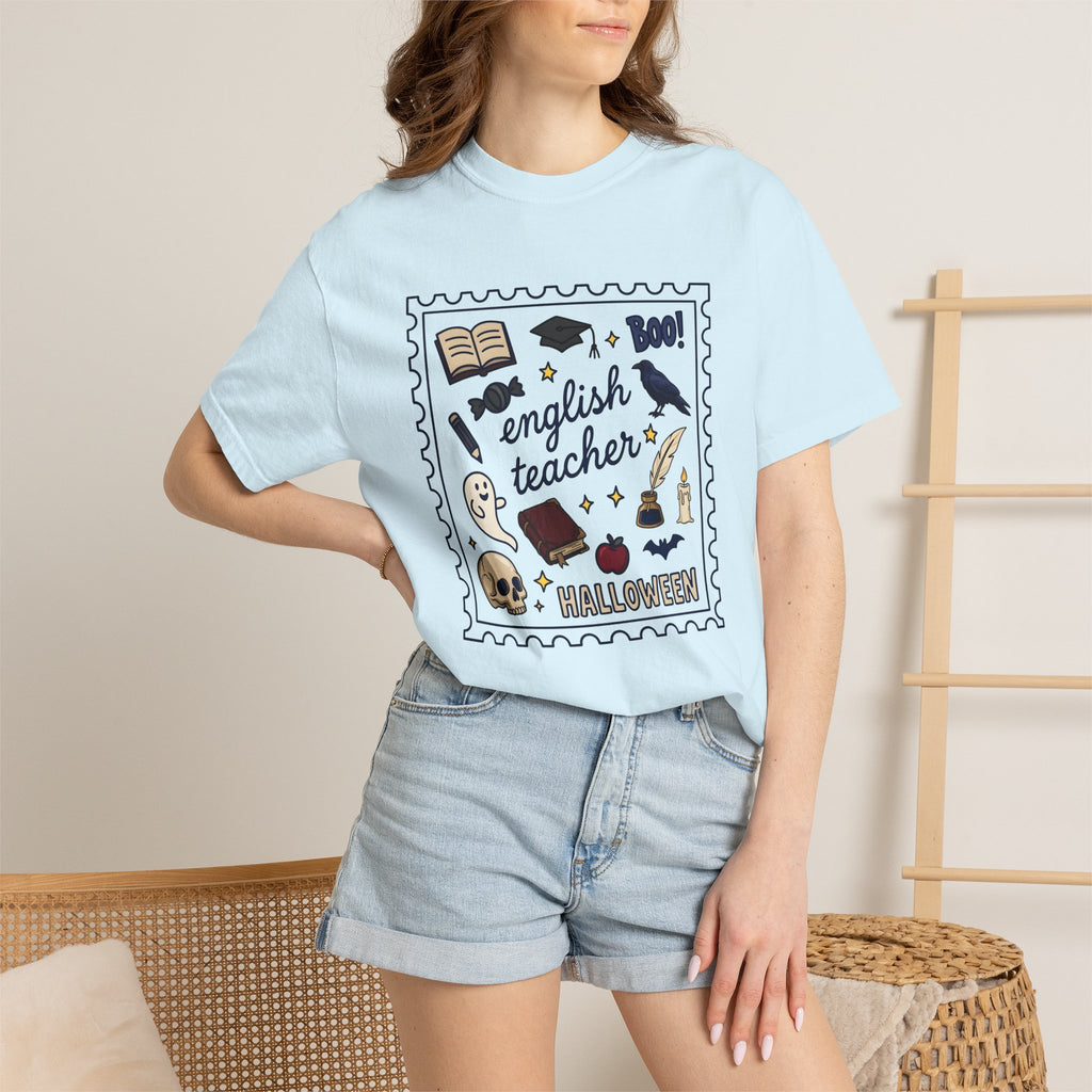 Halloween Educator Shirt Teacher Holiday Gift Women Sketch Tee Halloween Teacher T-Shirt Educator Enthusiast Halloween Tshirt Holiday