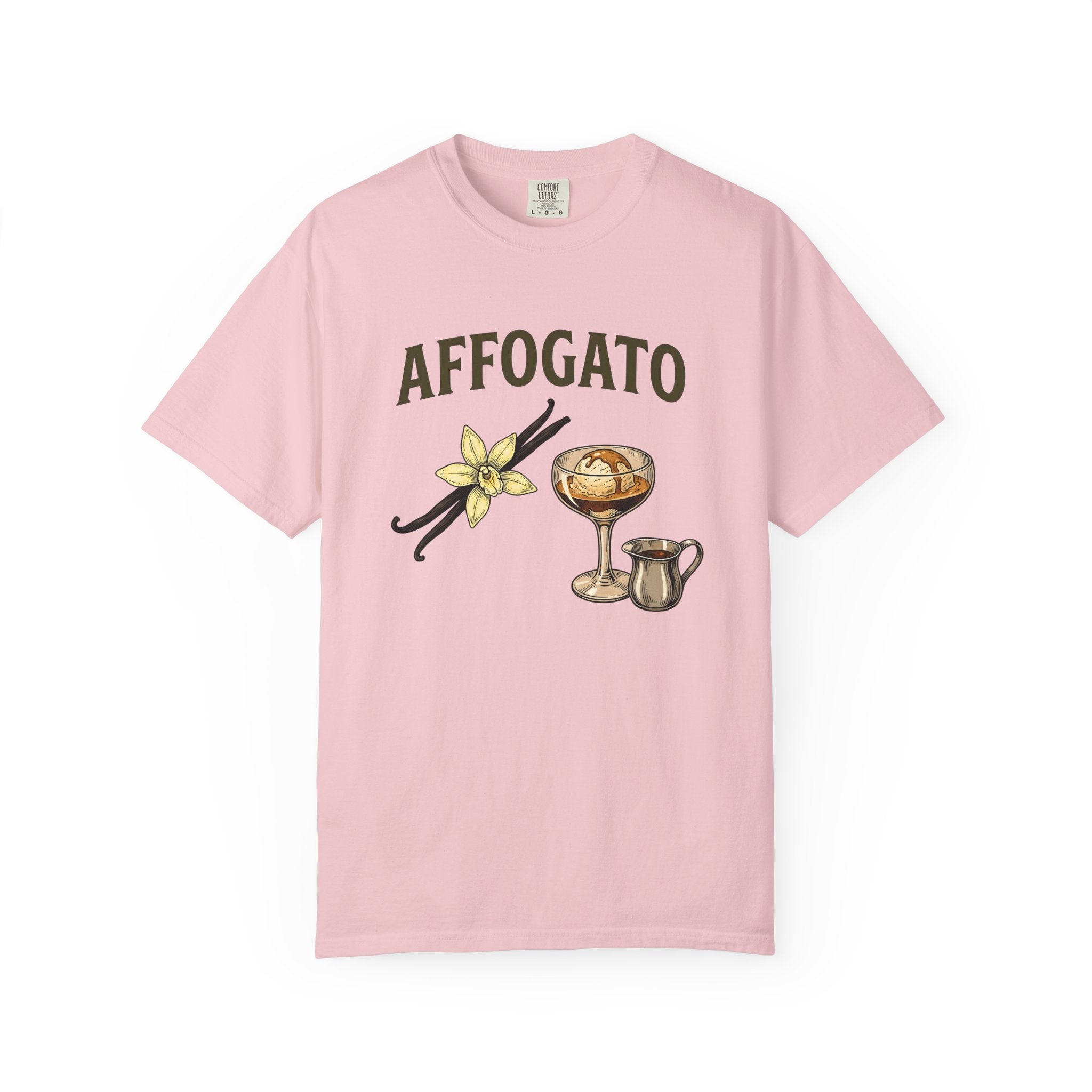 Affogato Dessert Shirt Coffee Foodie Gift Women Vintage Tee Gelato T-Shirt Coffee Fan Retro Tshirt Food Graphic Hand Drawn Vanilla Flower
