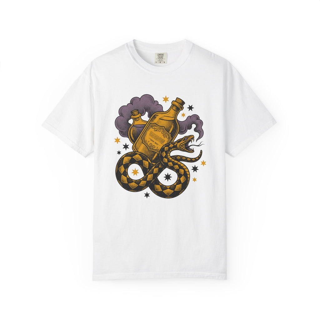 Snake Elixir Jar Shirt Boho Chic Occult Gift Women Body Art Tee Potion Bottle T-Shirt Bohemian Fan Tattoo Art Tshirt Mystical Graphic Old