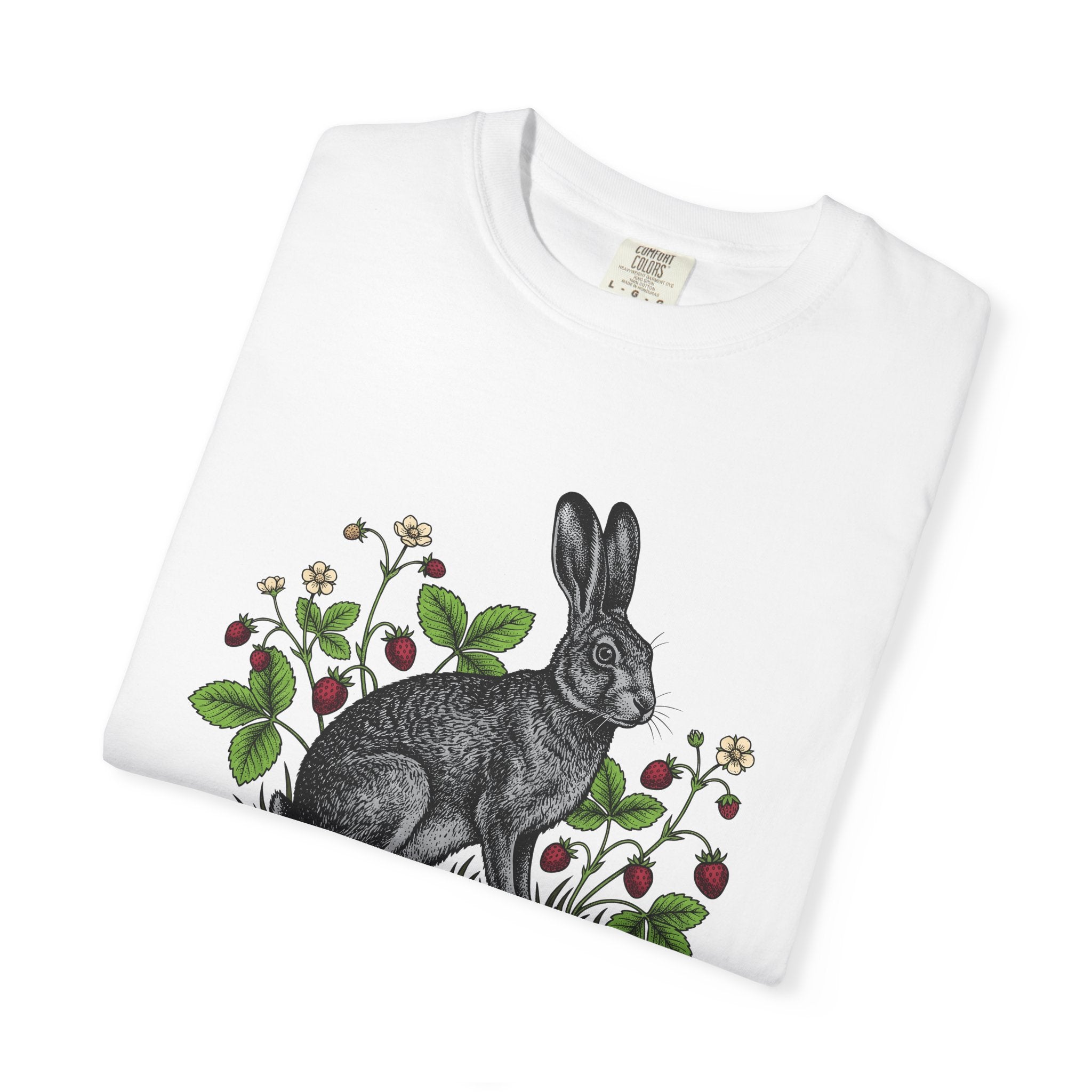 Hare Drawing Shirt Animals Wildlife Gift Women Garden Tee Rabbit T-Shirt Bunny Fan Hare Tshirt Wildlife Graphic Classic Fruit Tshirt