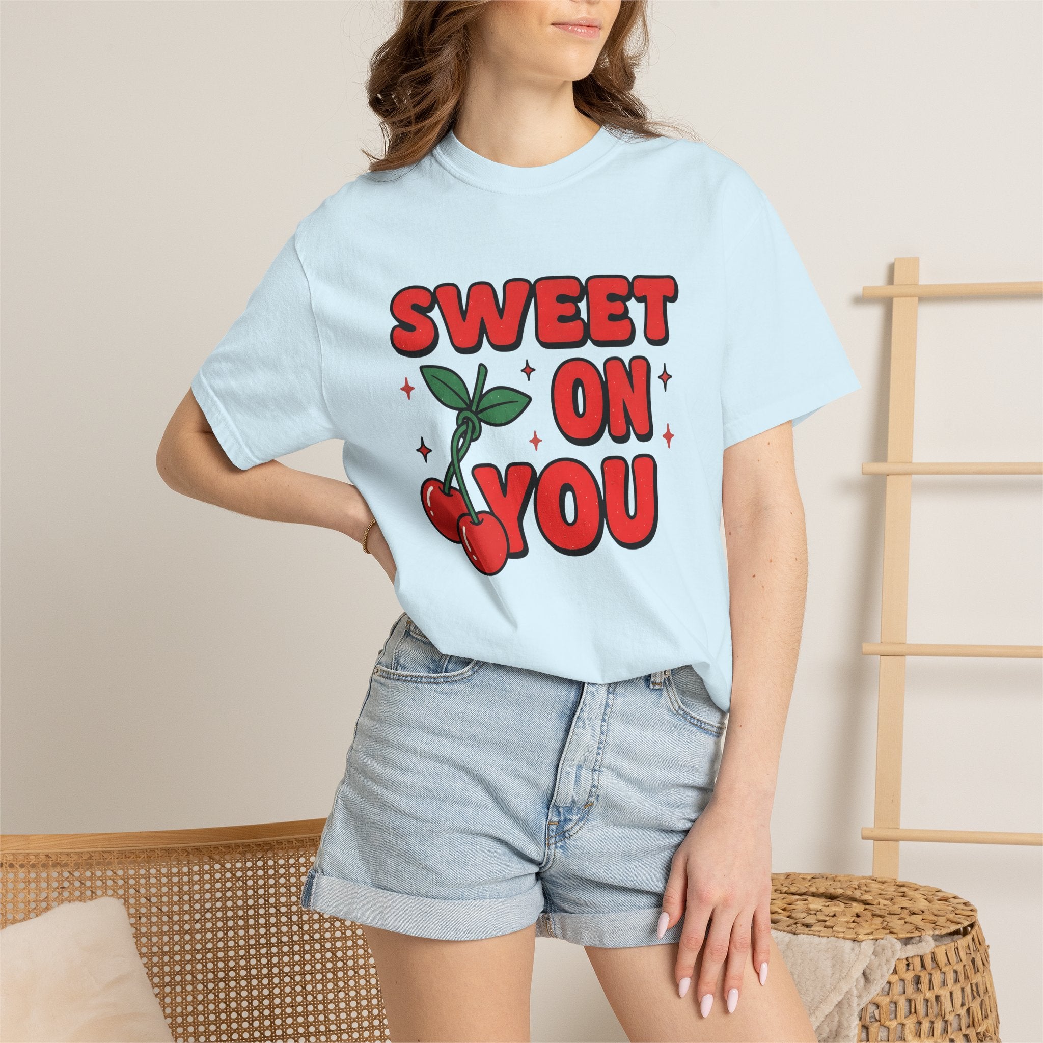 Cherry Print Shirt St. Valentine's Day Partners Gift Women Colorful Tee Cherry T-Shirt Valentine Fan Vibrant Tshirt Couples Graphic Classic