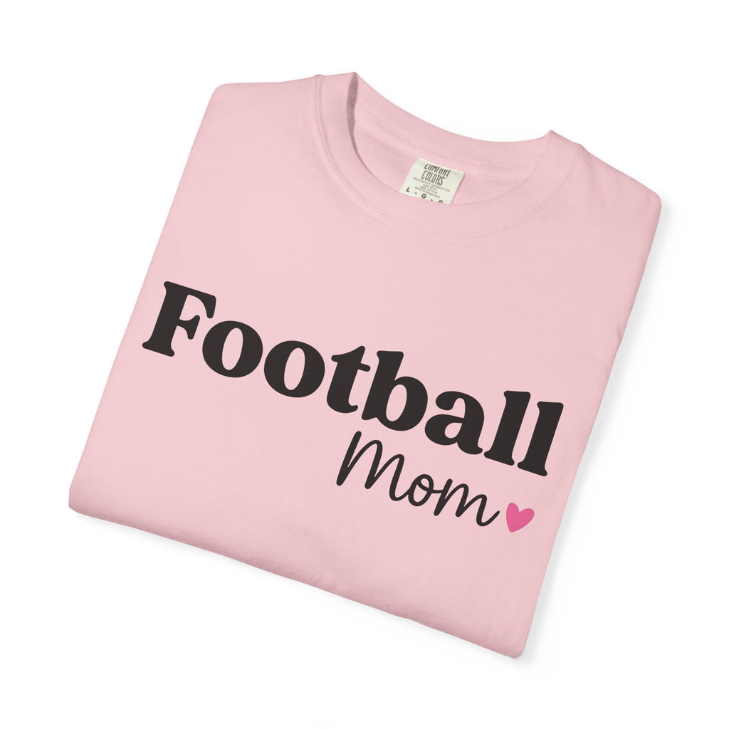 Football Mama Shirt Moms Sportswear Gift Women Sleek Tee Football Mom Mom Fan Modern Tshirt Athletic Graphic Current Heart Shape Tshirt