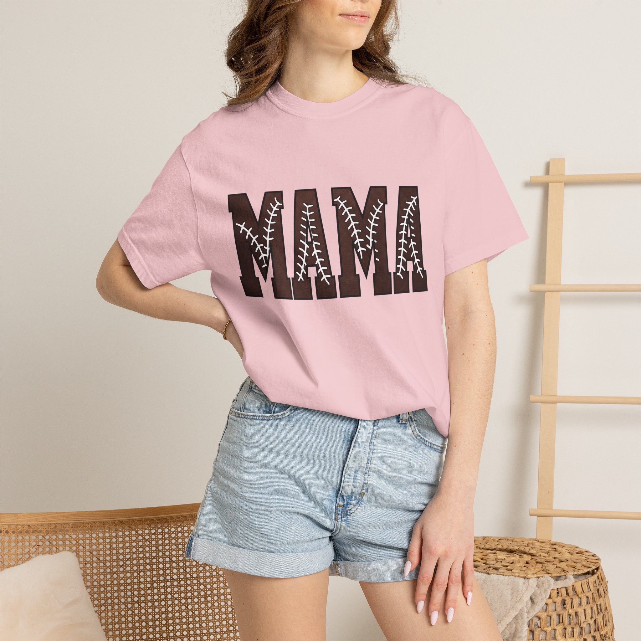 Baseball Text Shirt Mom Sports Gift Women Sporty Tee Baseball T-Shirt Mom Fan Athletic Tshirt Sports Graphic Retro Stitching Tshirt