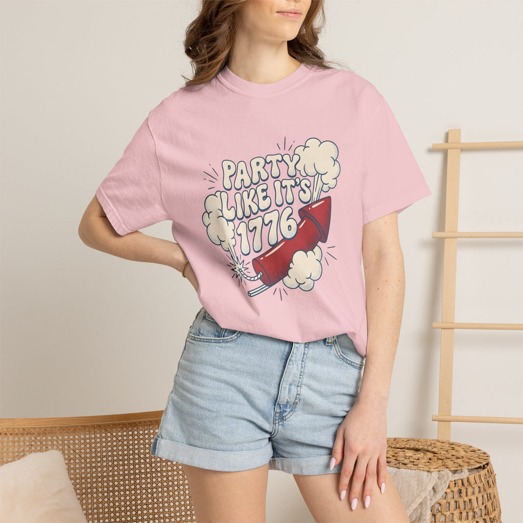 Firework Rocket Shirt 4th Of July Independence Gift Women Cartoon Tee Fireworks T-Shirt Patriot Fan Comic Tshirt Liberty Graphic Line Art