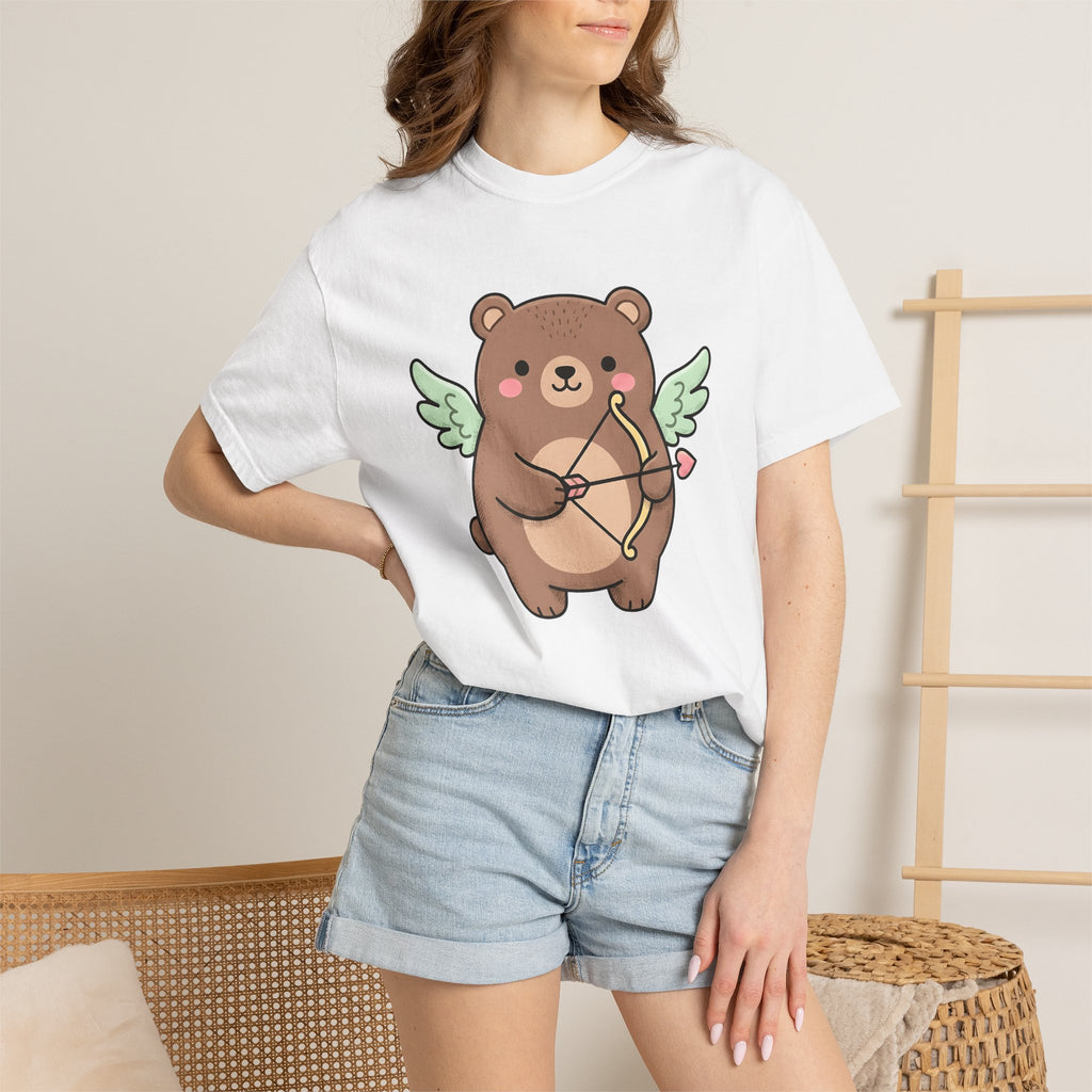 Cherub Bear Shirt Cute Romance Gift Women Cartoon Tee Teddy T-Shirt Kawaii Fan Comic Tshirt Love Graphic Sketch Cupid Arrow Tshirt