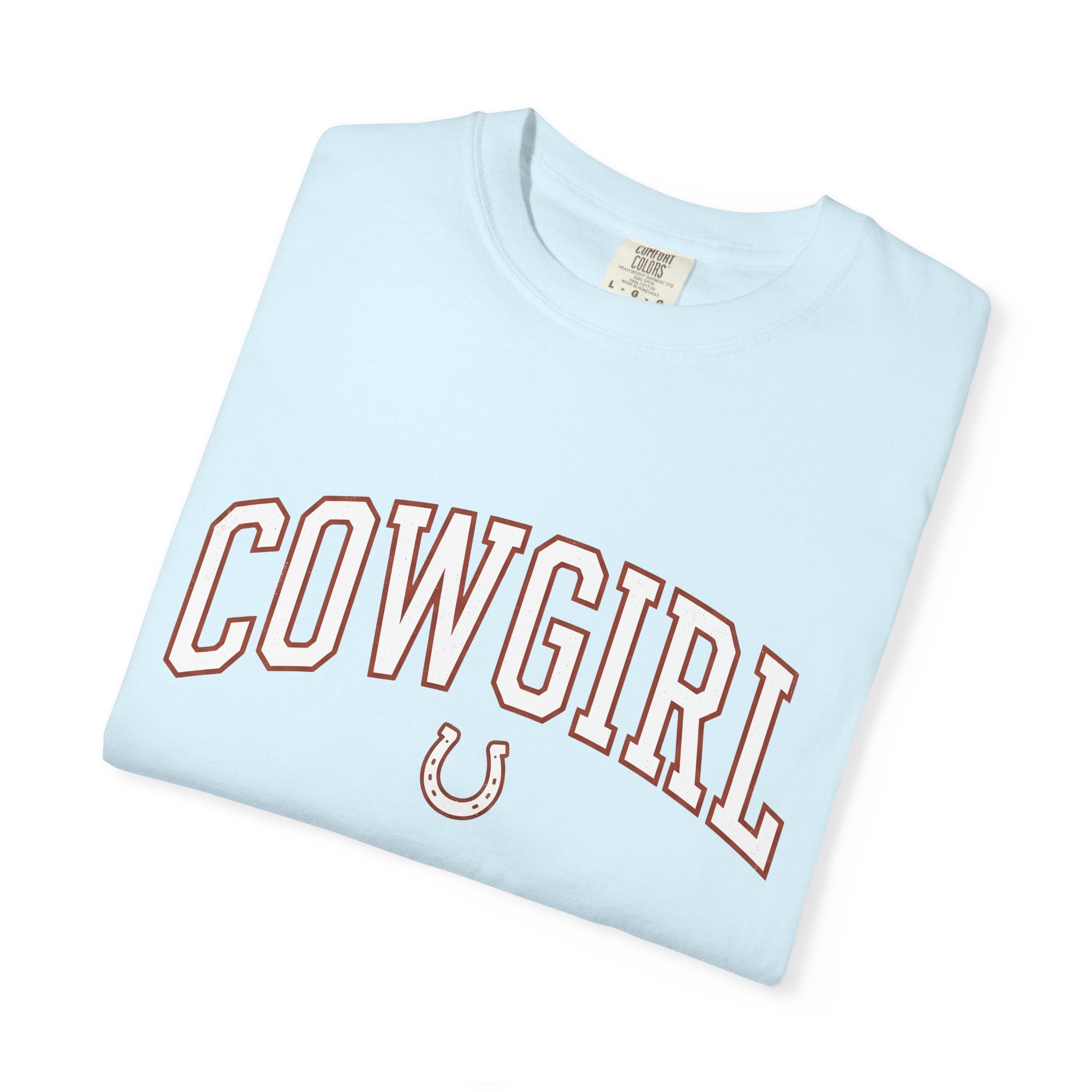 Varsity Font Shirt Cowgirl Western Gift Women Antique Tee Lettering T-Shirt Rodeo Fan Vintage Tshirt Country Graphic Traditional Horseshoe