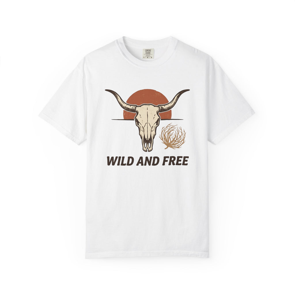 Steer Skull Shirt Cowgirl Country Gift Women Farmhouse Tee Bull Skull T-Shirt Rodeo Fan Rustic Graphic Tshirt Old-Fashioned Prairie Plant