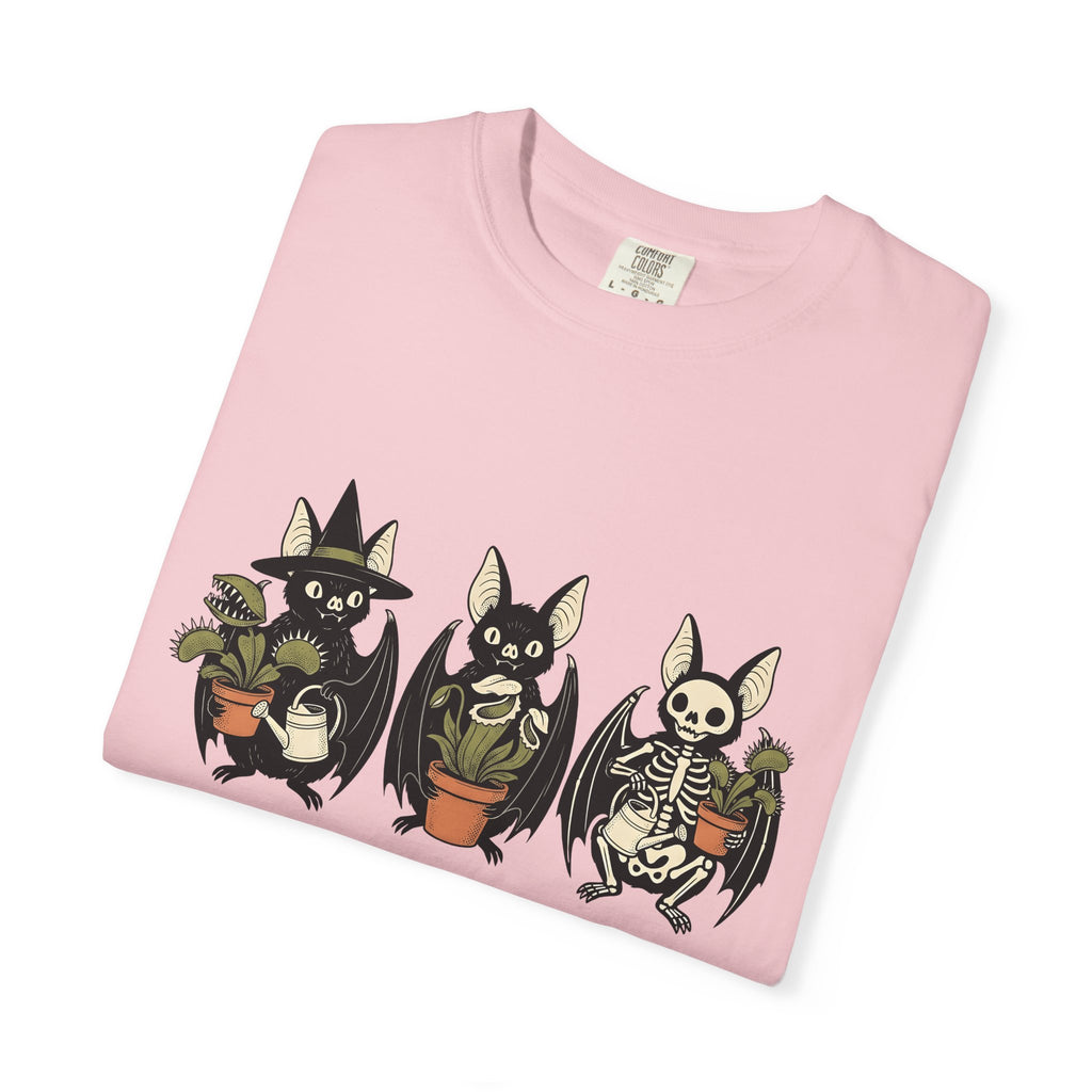 Bat Plant Shirt Halloween Gothic Gift Women Cartoon Tee Black Bat T-Shirt Horror Fan Dark Art Tshirt Gothic Graphic Vintage Skeleton Tshirt