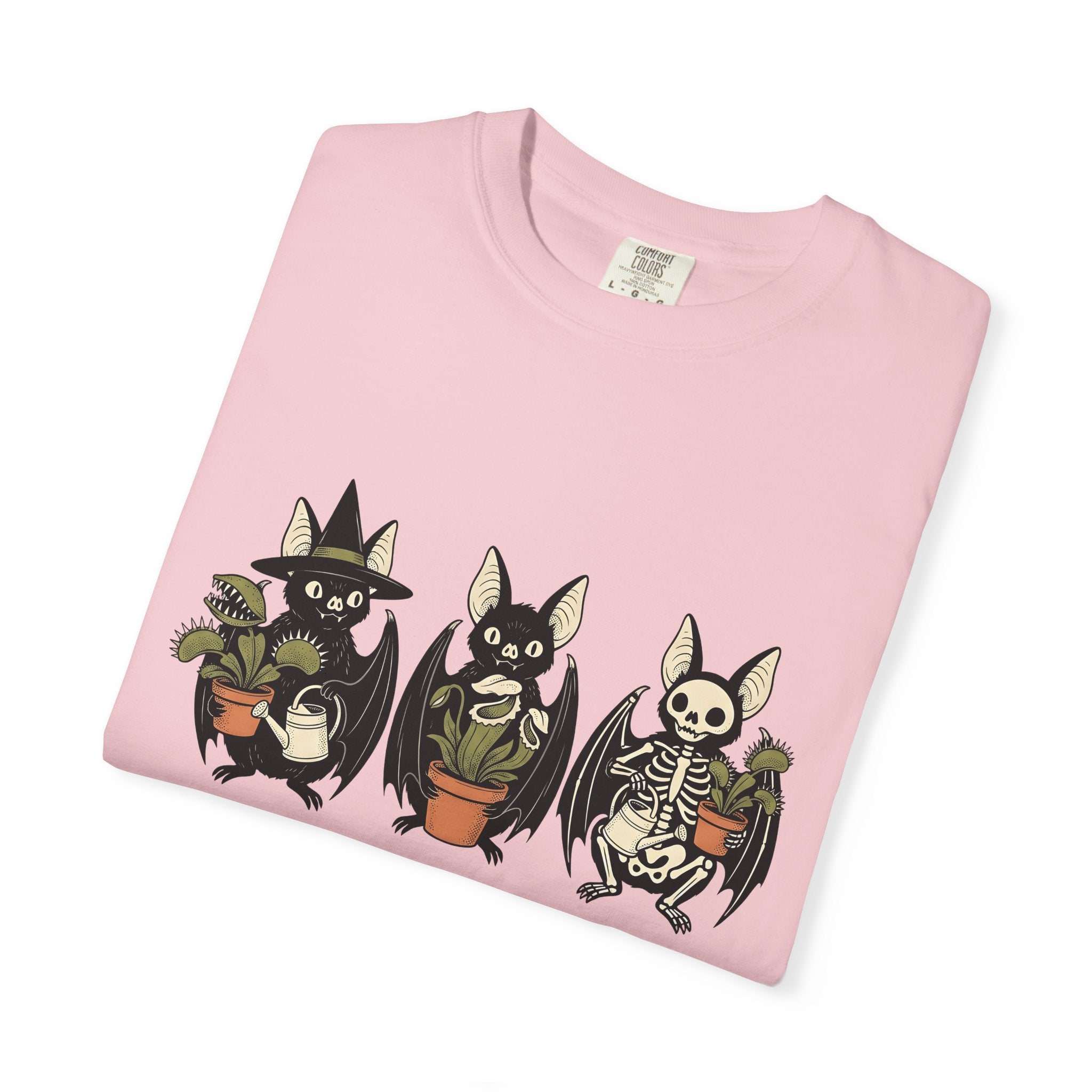 Bat Plant Shirt Halloween Gothic Gift Women Cartoon Tee Black Bat T-Shirt Horror Fan Dark Art Tshirt Gothic Graphic Vintage Skeleton Tshirt