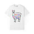 Rainbow Llama Shirt Animals Humor Gift Women Cartoon Tee Alpaca T-Shirt Creature Fan Toon Tshirt Funny Graphic Kawaii Pastel Fur Tshirt