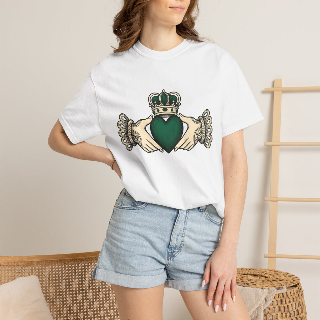 Claddagh Ring Shirt St Patrick's Day Celtic Gift Women Classic Tee Claddagh T-Shirt Irish Fan Claddagh Tshirt Celtic Graphic Retro Tiara