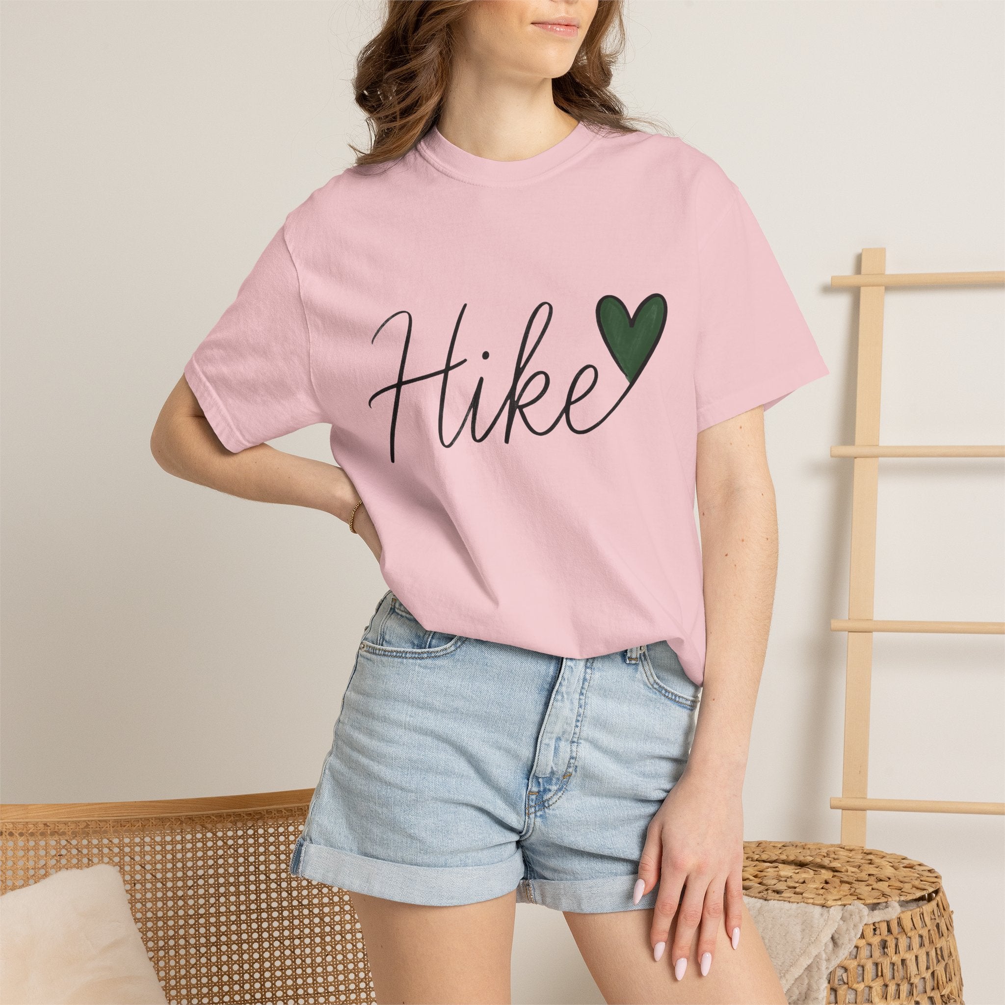 Love Lettering Shirt Hiking Camping Gift Women Simple Tee Calligraphy T-Shirt Trekker Enthusiast Minimalist Tshirt Camping Graphic Sleek