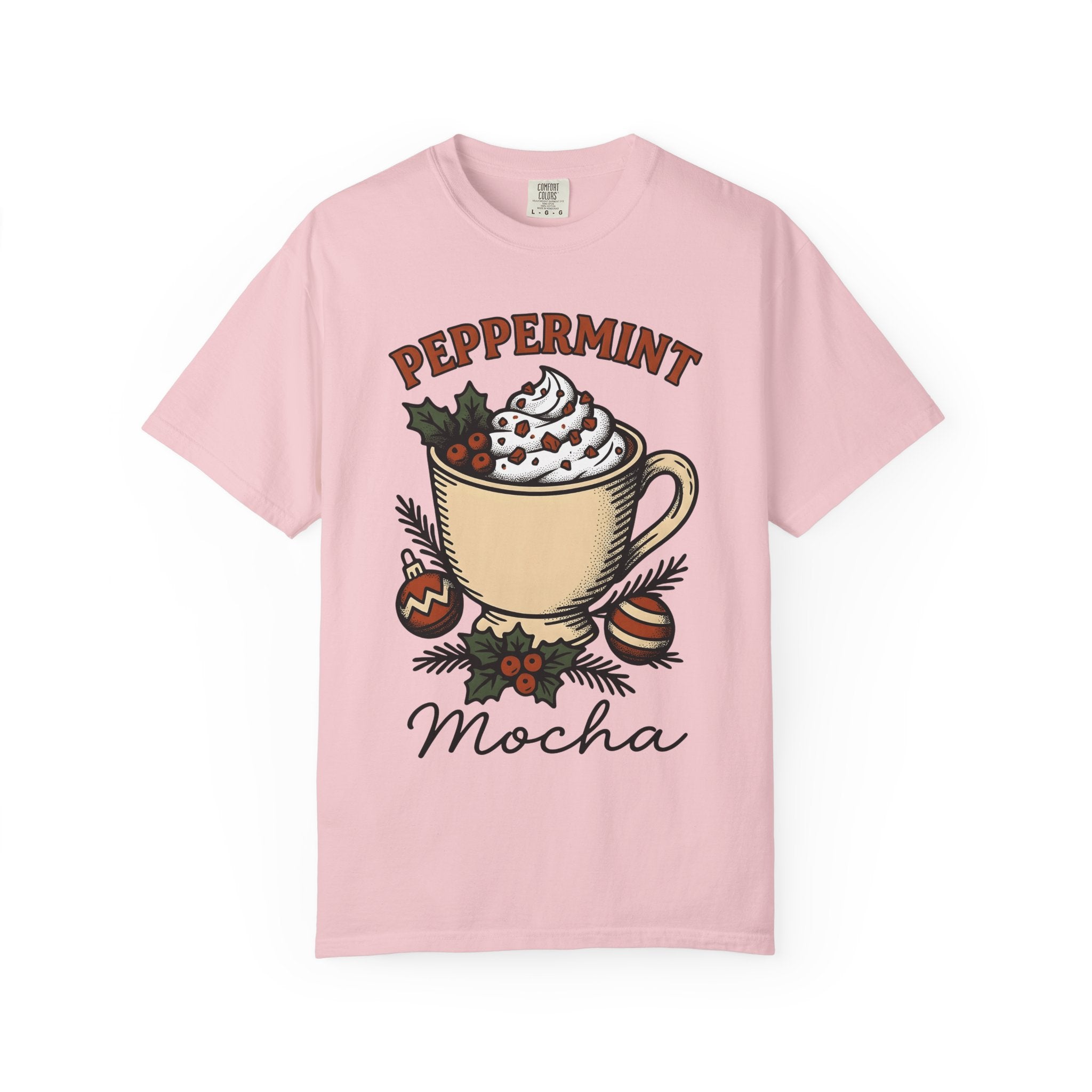 Coffee Cup Shirt Christmas Latte Gift Women Classic Tee Mug T-Shirt Xmas Fan Coffee Cupping Tshirt Cappuccino Graphic Doodle Holly Branches