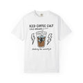 Cold Brew Cup Shirt Coffee Satire Gift Women Line Art Tee Cold Brew T-Shirt Coffee Fan Illustration Tshirt Sarcastic Graphic Cartoon