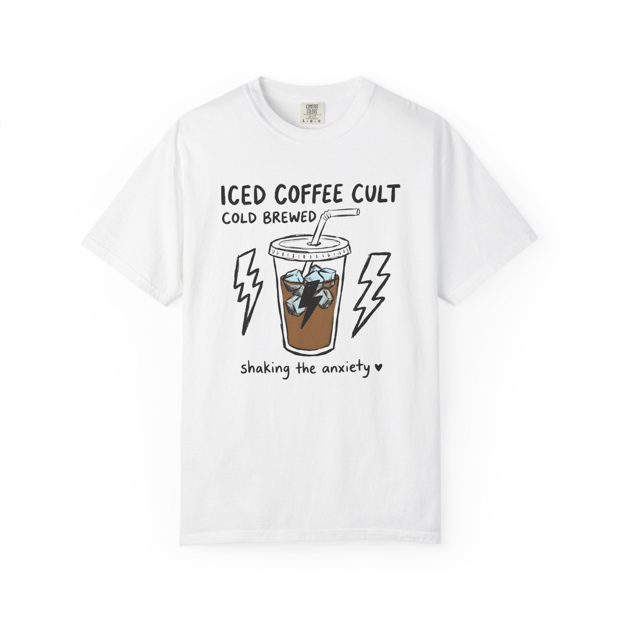 Cold Brew Cup Shirt Coffee Satire Gift Women Line Art Tee Cold Brew T-Shirt Coffee Fan Illustration Tshirt Sarcastic Graphic Cartoon