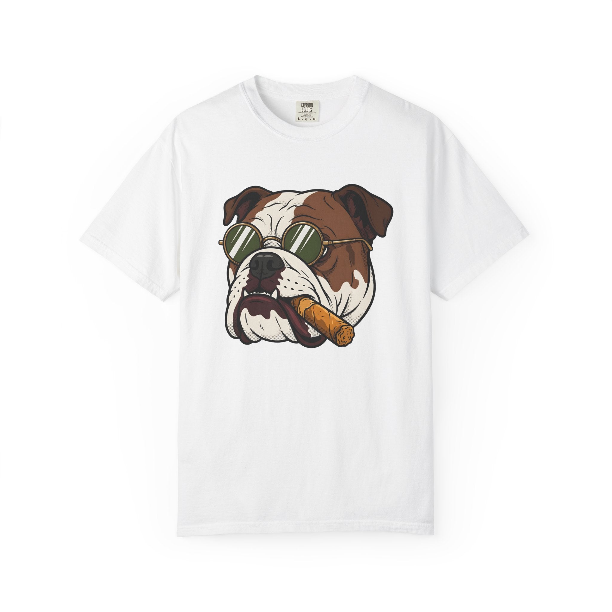Bulldog Head Shirt Dog Jokes Gift Women Comic Tee Bulldog T-Shirt Dog Fan Cartoon Tshirt Pun Graphic Vintage Shades Tshirt