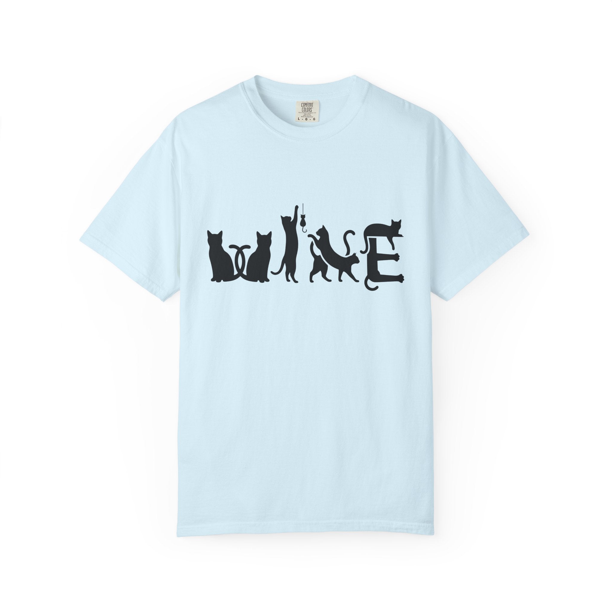 Cat Outline Shirt Cat Animals Gift Women Simple Tee Kitten T-Shirt Feline Fan Cat Tshirt Wildlife Graphic Contemporary Rodent Tshirt