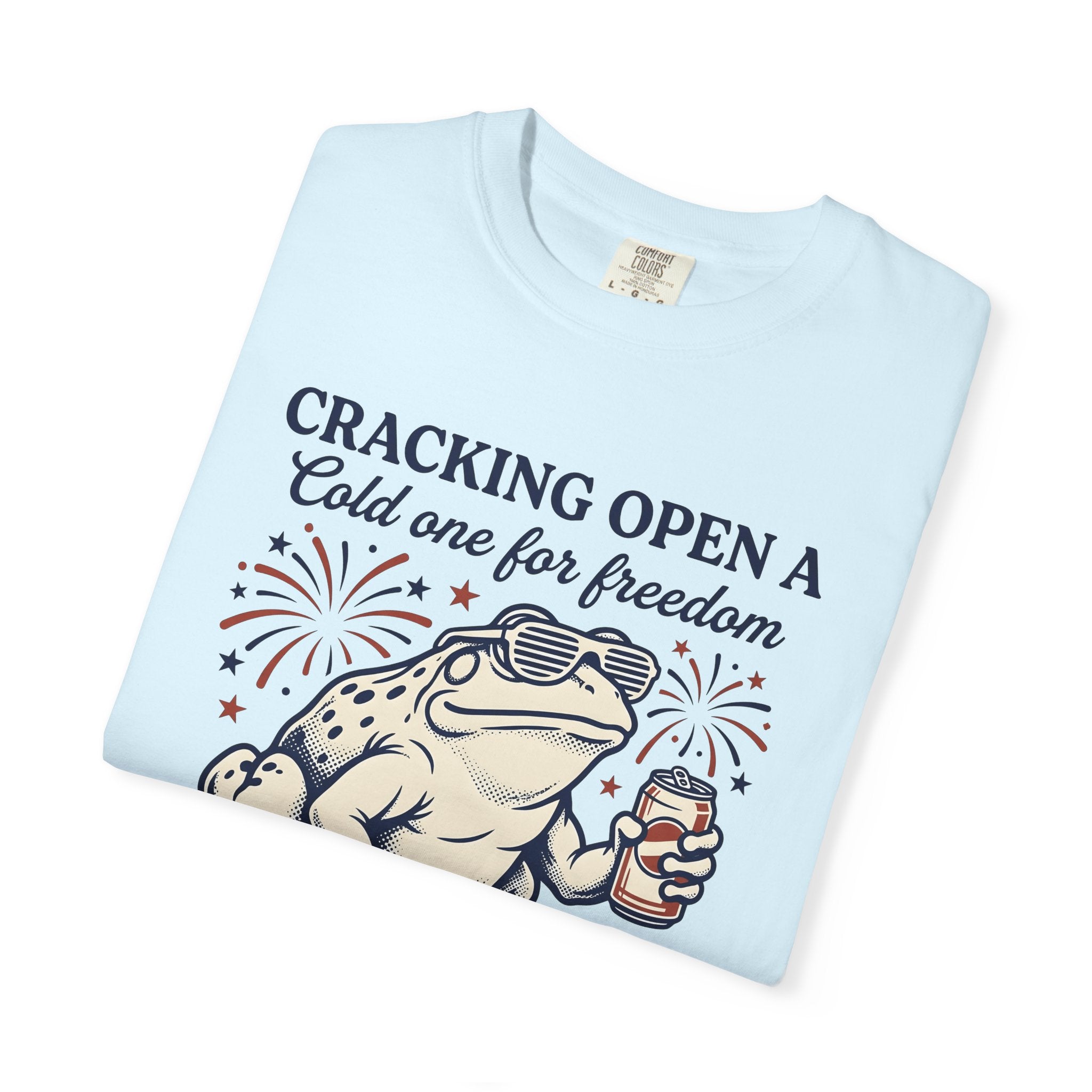 Frog Sunglasses Shirt 4th Of July Celebration Gift Women Distressed Tee Toad Sunglasses T-Shirt Independence Day Fan Vintage Tshirt Party