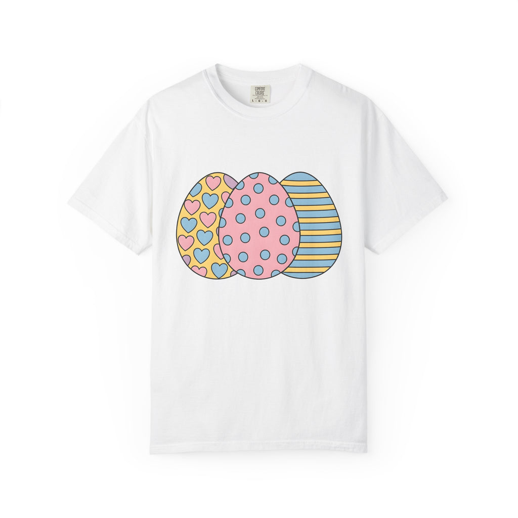 Easter Eggs Shirt Easter Holiday Gift Women Cute Tee Egg T-Shirt Easter Fan Egg Tshirt Holiday Graphic Pastel Hearts Tshirt