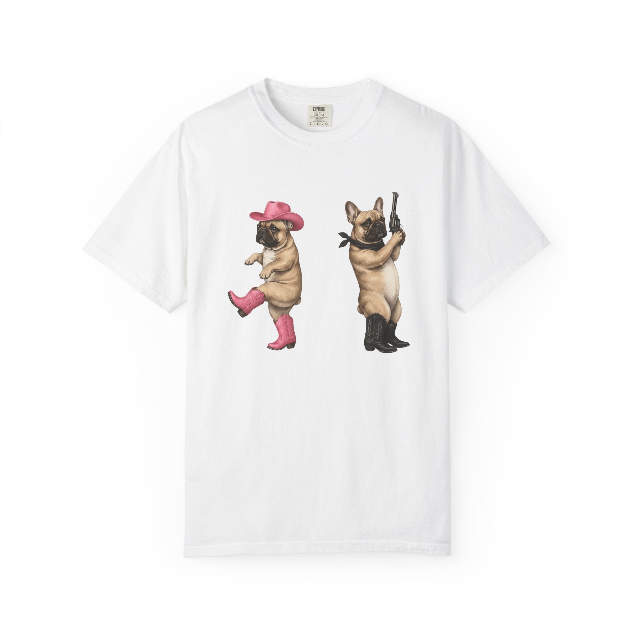 French Bulldog Shirt Cowgirl Animal Gift Women Lifelike Tee Bulldog T-Shirt Cowgirl Fan Realistic Tshirt Creature Graphic Pen Drawing Cowboy