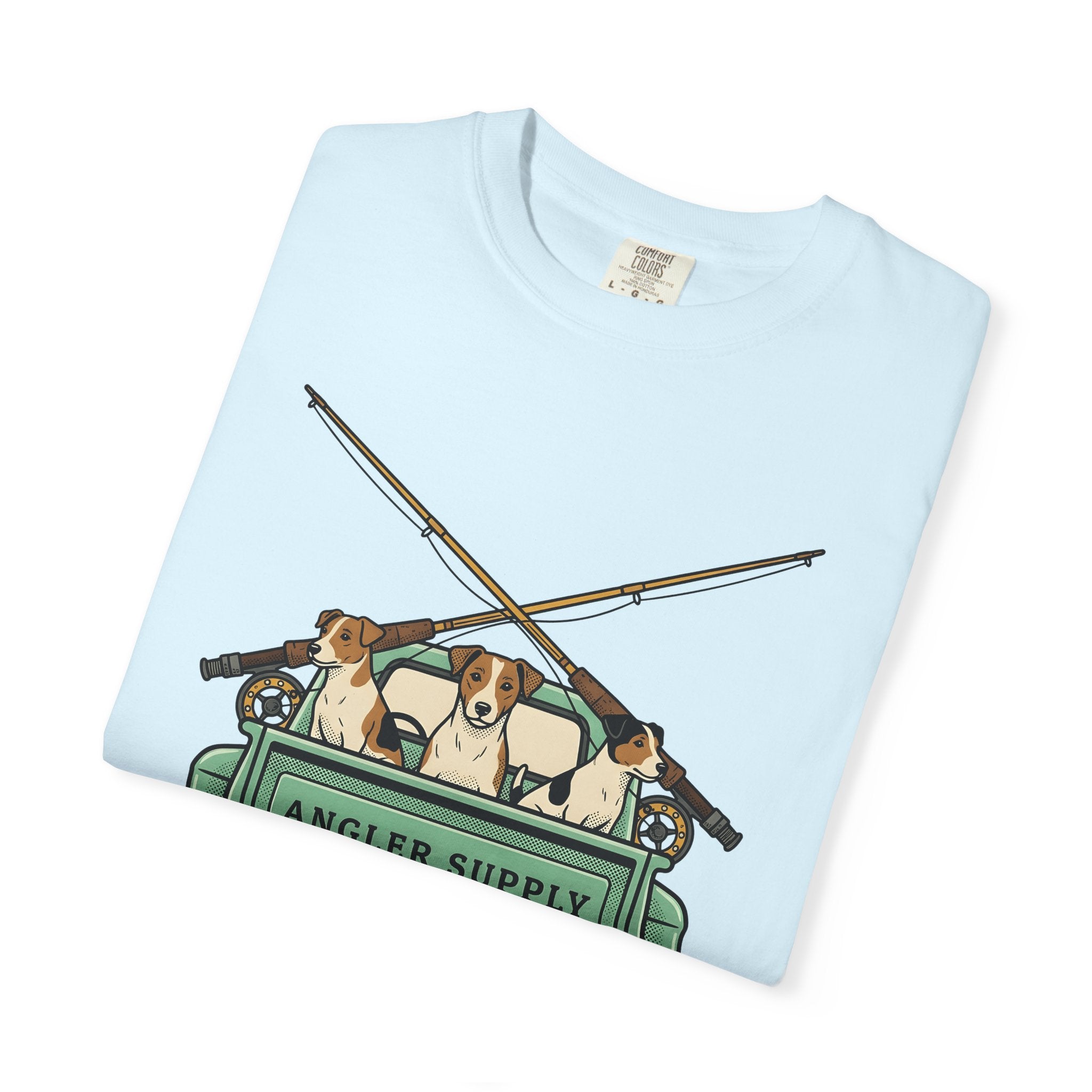 Canine Truck Shirt Dog Sporting Goods Gift Women Distressed Tee Dog Truck T-Shirt Dog Fan Vintage Tshirt Outdoor Graphic Cartoon Fishing