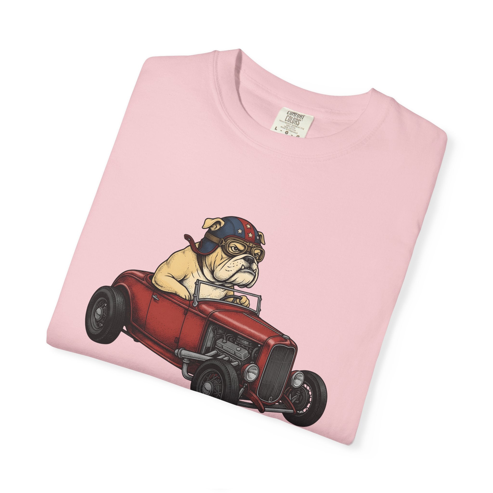 Bulldog Pickup Shirt America 4Th Of July Puppy Gift Women Cartoon Tee Bulldog T-Shirt Patriot Fan Caricature Tshirt Puppy Graphic Line Art