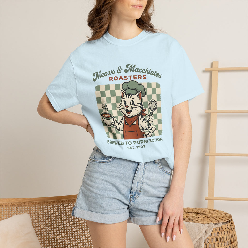 Espresso Cat Shirt Cat Mocha Gift Women Retro Tee Cat T-Shirt Feline Fan Vintage Tshirt Coffee Graphic Hand Drawn Espresso Cup Tshirt
