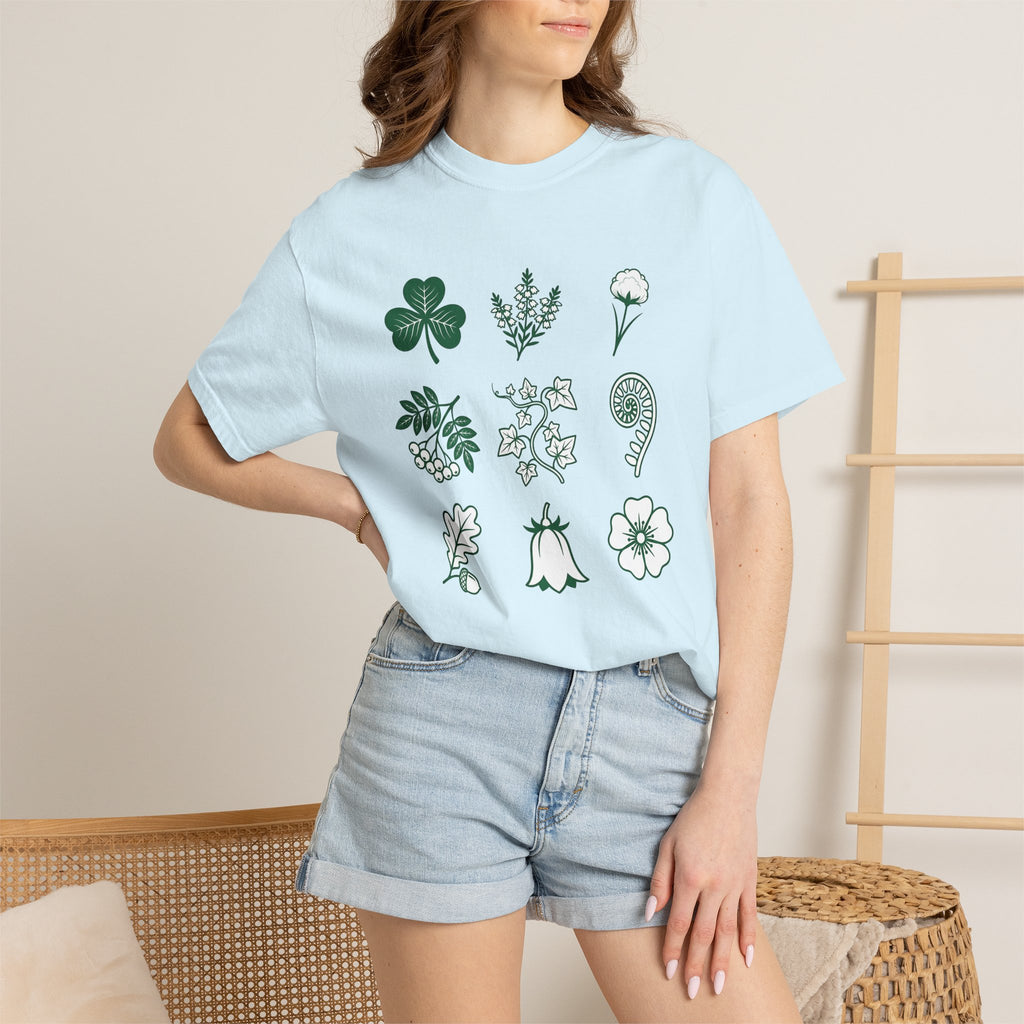 Clover Plants Shirt St. Patrick's Day Outdoors Gift Women Floral Art Tee Shamrock T-Shirt Luck Fan Botanical Tshirt Nature Graphic Simple
