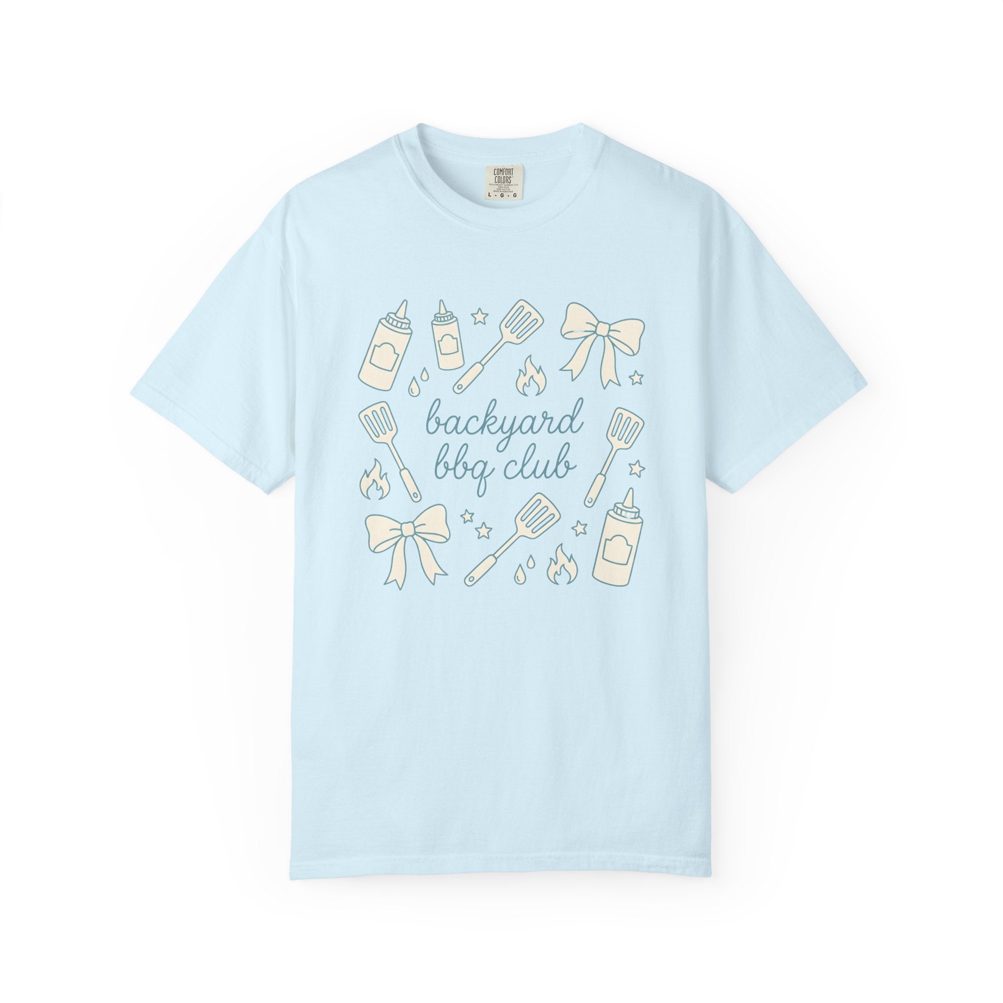 Barbecue Accessories Shirt 4th Of July Kitchen Gift Women Sketch Tee Bbq Grill T-Shirt Independence Day Fan Barbecue Illustration Cookware