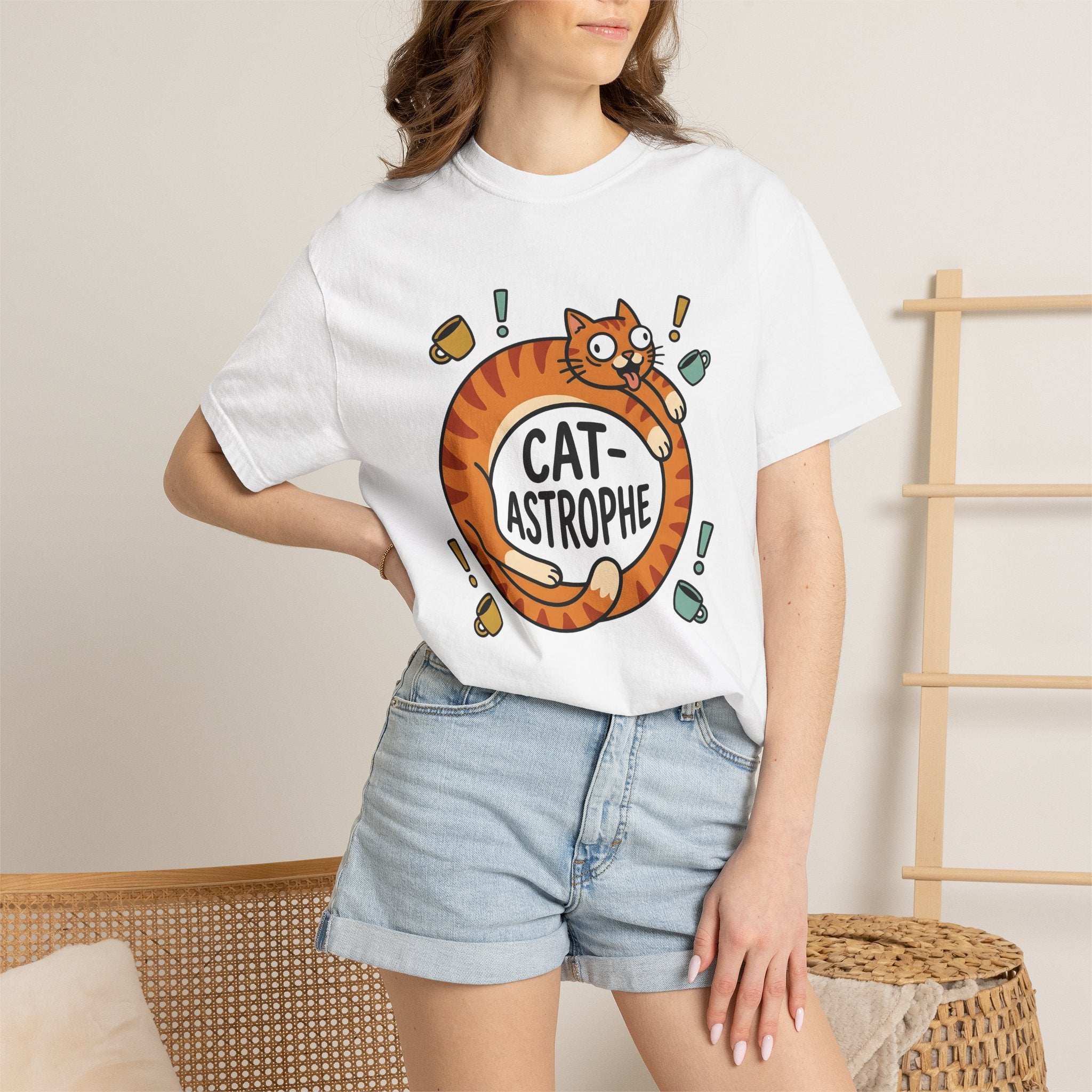 Ginger Cat Shirt Funny Wildlife Gift Women Comic Tee Orange Cat T-Shirt Humor Fan Cartoon Tshirt Animal Graphic Sketch Mug Tshirt