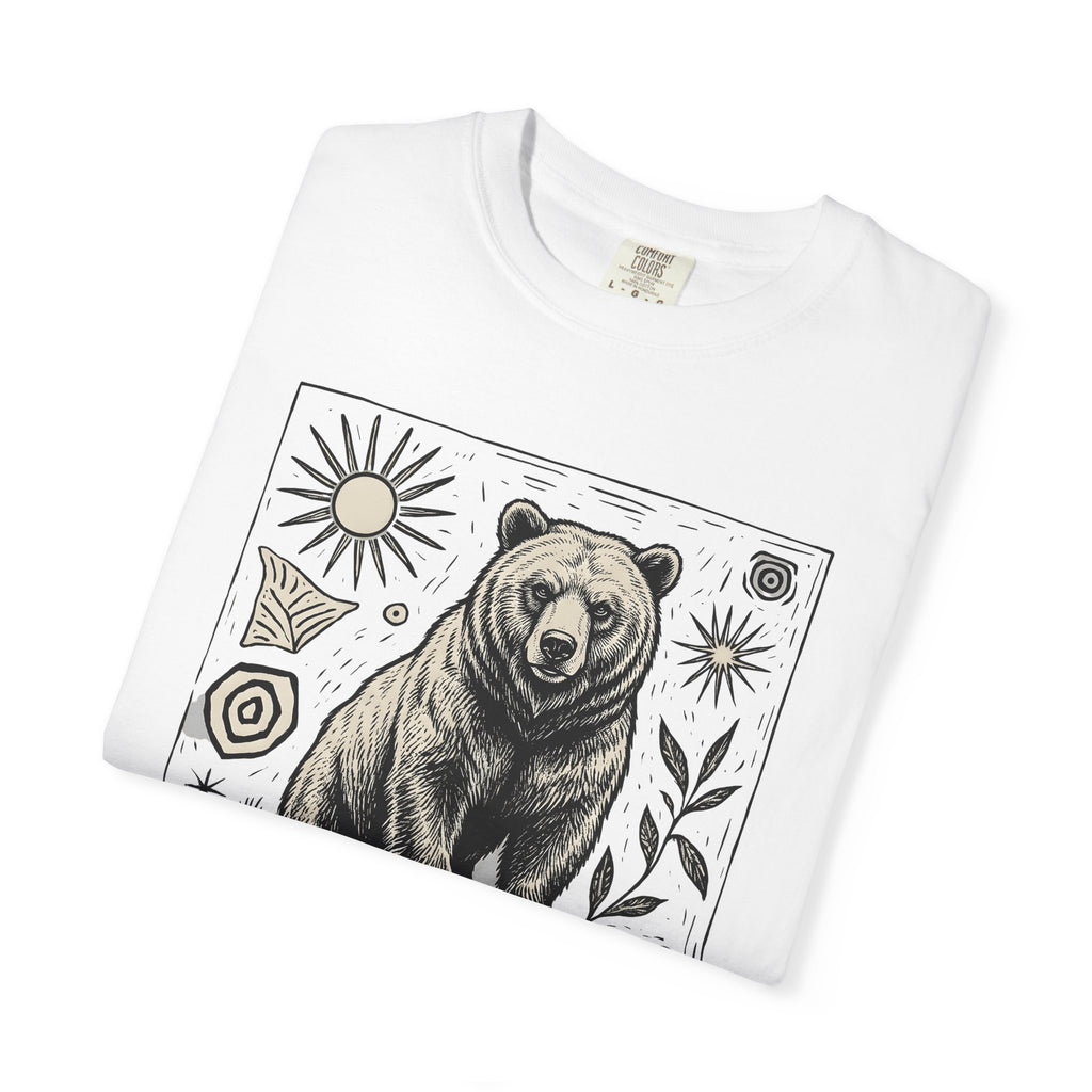 Bear Shirt Animals Wildlife Gift Women Sketch Tee Grizzly T-Shirt Animal Fan Ursine Tshirt Wildlife Graphic Retro Floral Tshirt