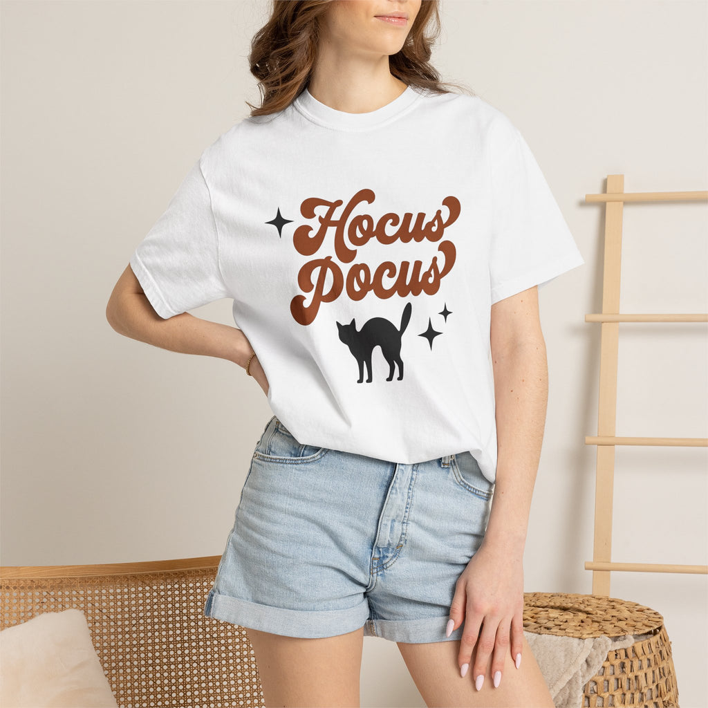 Black Cat Shirt Halloween Magic Gift Women Vintage Tee Cat T-Shirt Horror Fan Retro Tshirt Mystical Graphic Simple Stars Tshirt