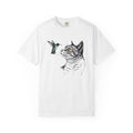 Feline Portrait Shirt Cat Pet Gift Women Line Art Tee Cat T-Shirt Cat Fan Kitten Graphic Illustration Classic Hummingbird Tshirt