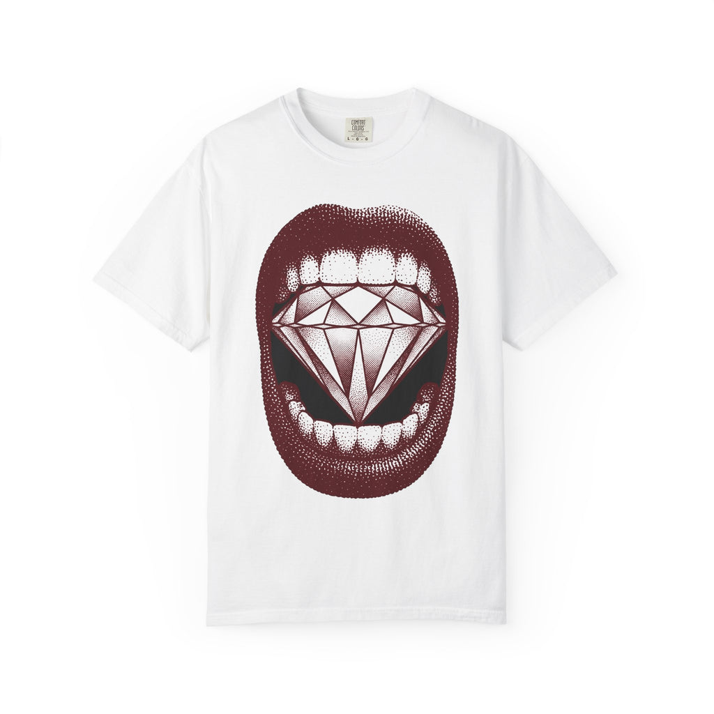Mouth Diamond Shirt Pop Art Fashion Gift Women Pop Art Tee Diamond Grin T-Shirt Pop Art Fan Pop Artistic Tshirt Style Graphic Retro Gemstone