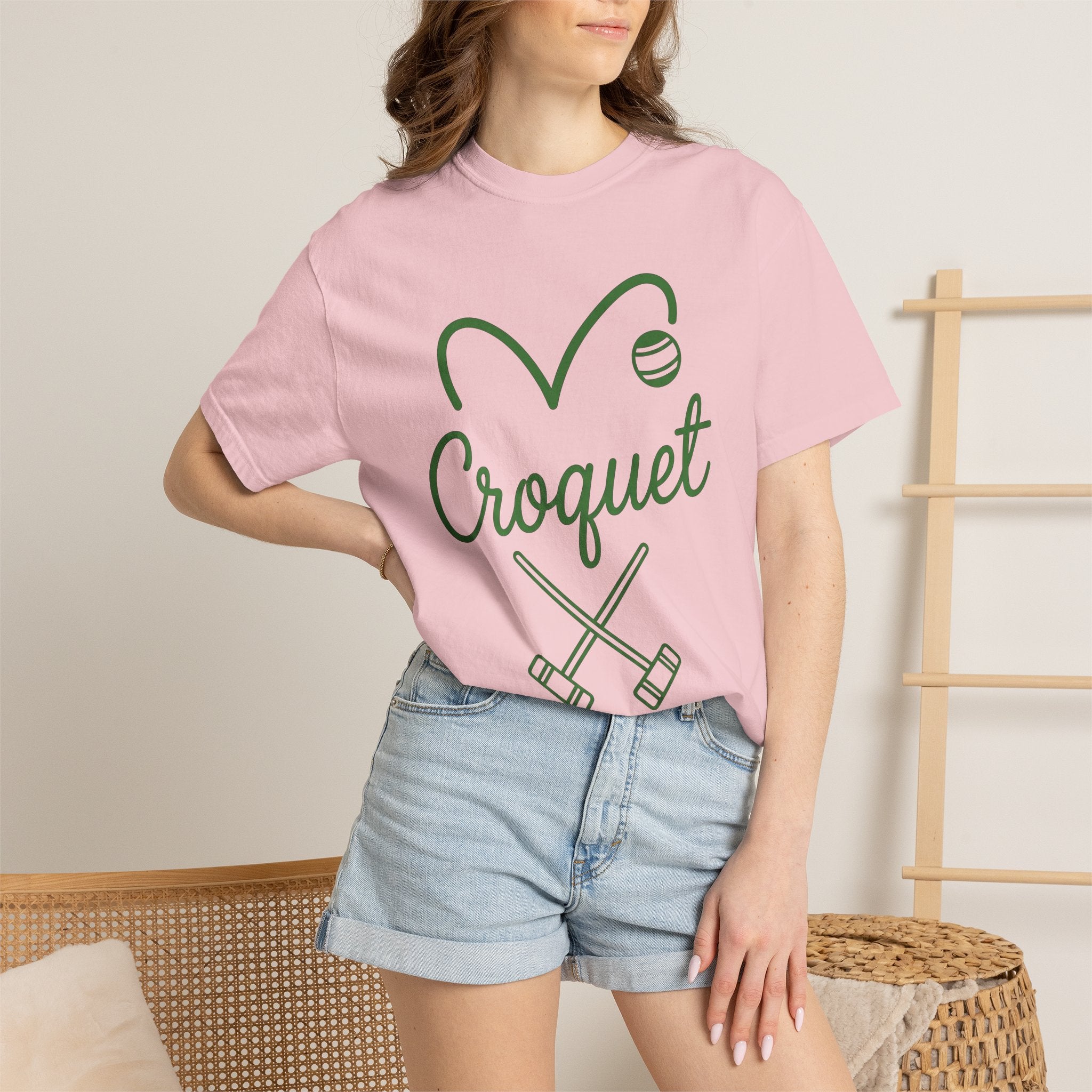 Croquet Clubs Shirt Croquet Patio Gift Women Modern Tee Mallet T-Shirt Croquet Fan Contemporary Tshirt Outdoor Design Classic Ball Tshirt
