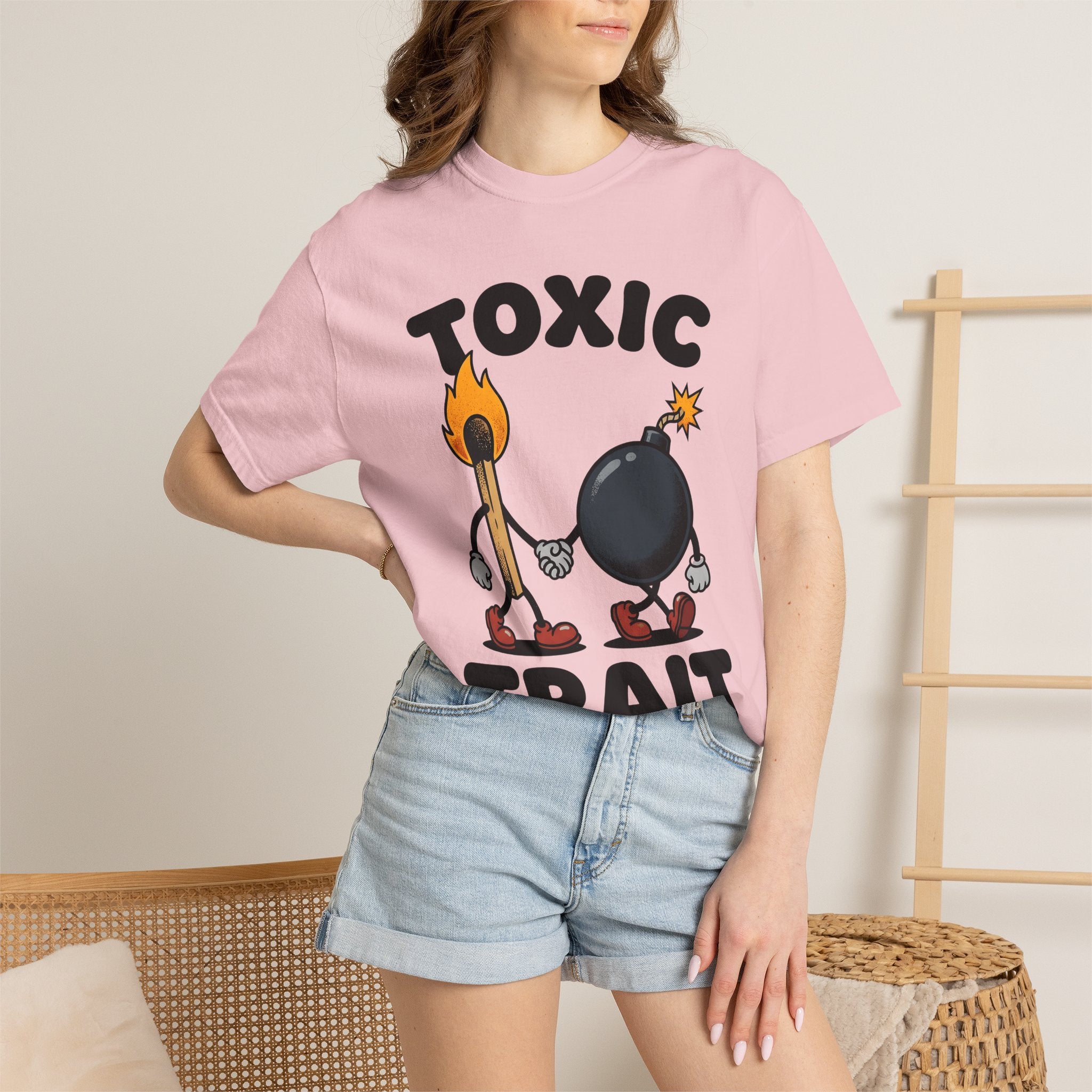 Matchstick Blast Shirt St. Valentine's Day Comedy Gift Women Animated Tee Matchstick Explosion T-Shirt Valentine Fan Cartoon Tshirt Humor