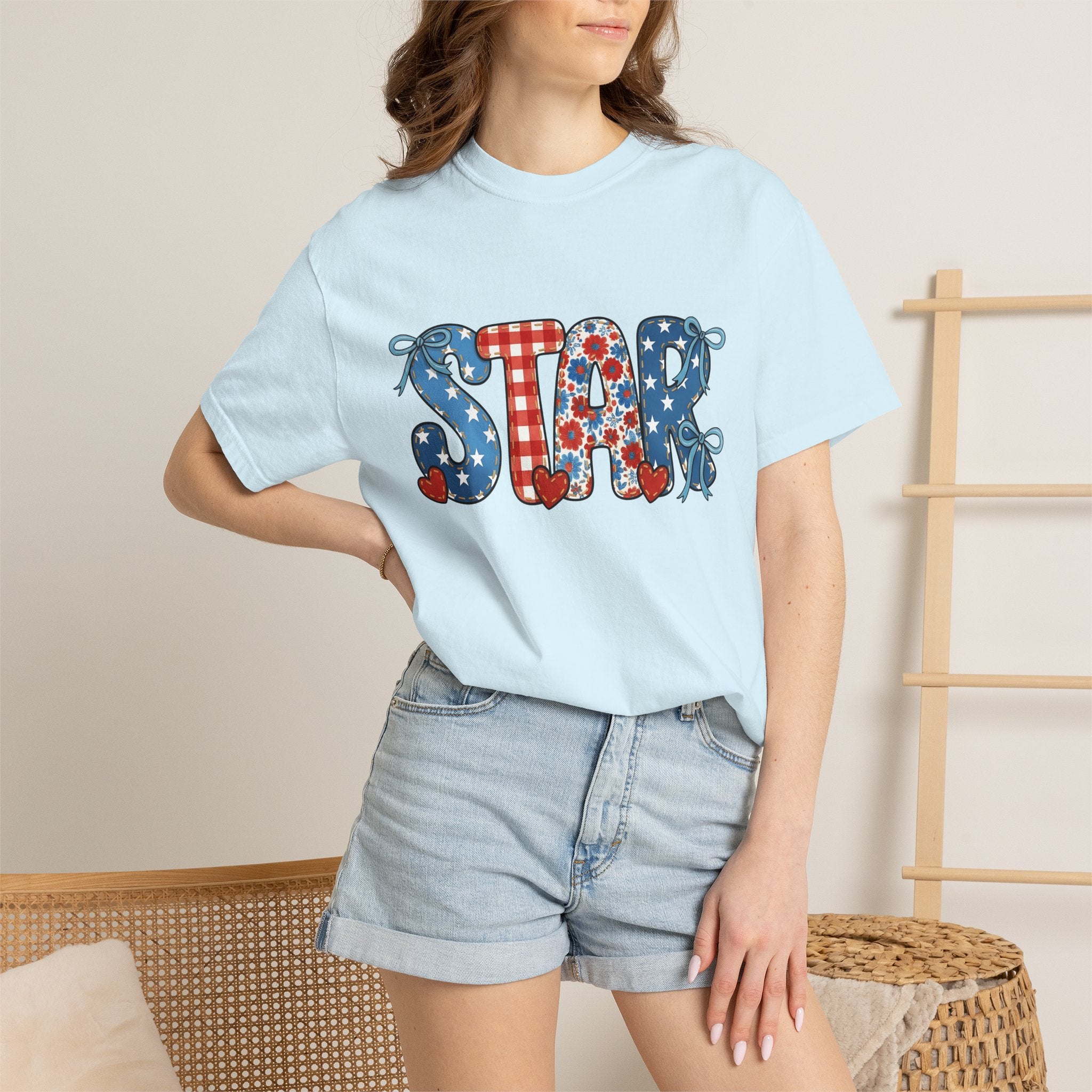 Patchwork Lettering Shirt 4th Of July Freedom Gift Women Cute Tee Typography T-Shirt Patriot Fan Lettering Tshirt Liberty Graphic Nostalgic