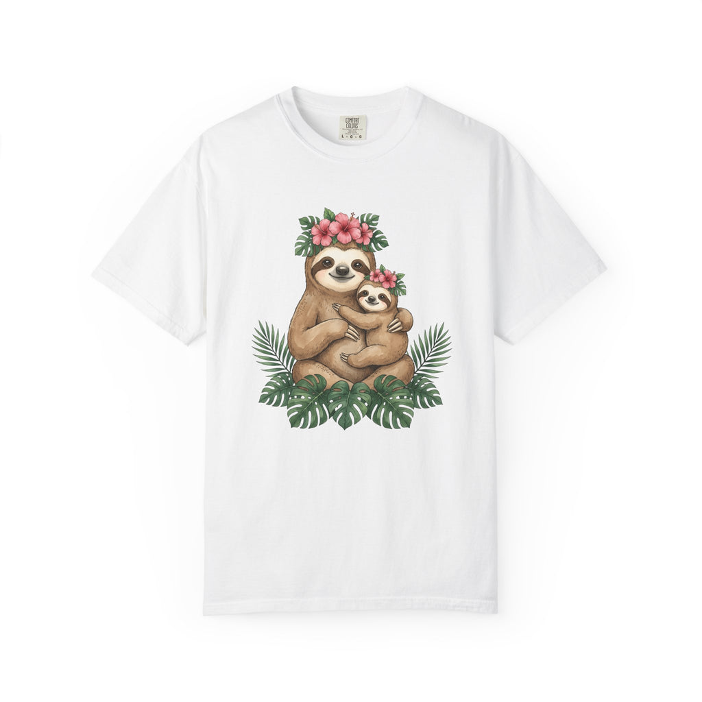 Sloth Clan Shirt Animals & Flowers Rainforest Gift Women Playful Tee Sloth T-Shirt Wildlife Fan Funny Tshirt Jungle Graphic Pigment Exotic