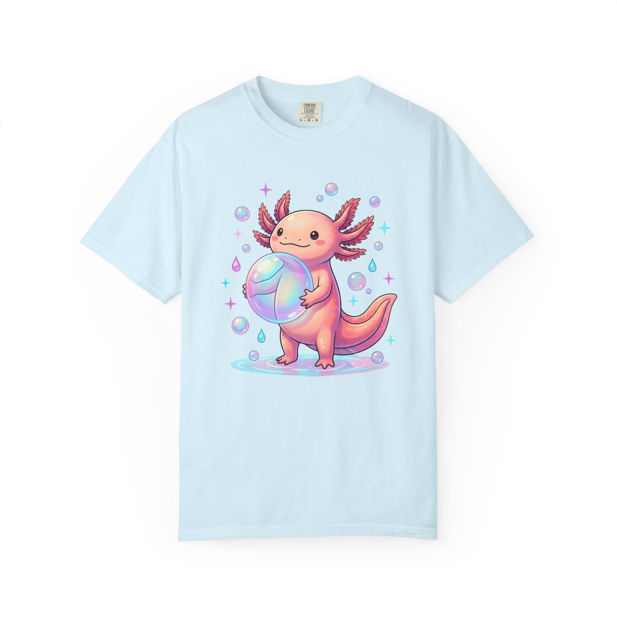 Axolotl Shirt Animals Cute Gift Women Kawaii Tee Mexican Salamander T-Shirt Pet Fan Cute Graphic Tshirt Pastel Bubbles Tshirt