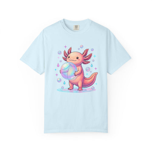 Axolotl Shirt Animals Cute Gift Women Kawaii Tee Mexican Salamander T-Shirt Pet Fan Cute Graphic Tshirt Pastel Bubbles Tshirt
