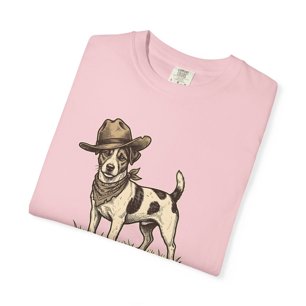Jack Russell Shirt Dog Rodeo Gift Women Antique Tee Terrier T-Shirt Dog Fan Vintage Tshirt Cowboy Graphic Line Art Stetson Hat Tshirt