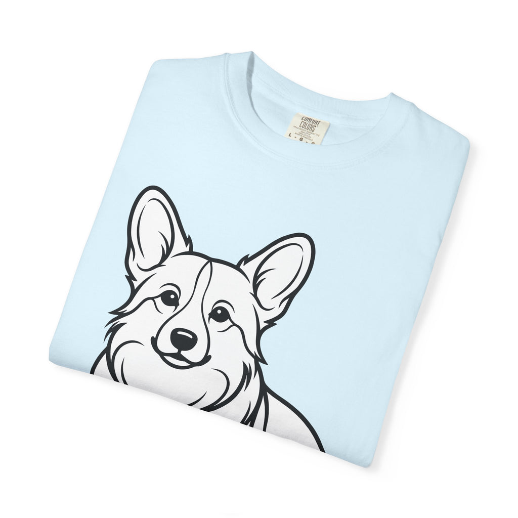 Corgi Dog Shirt Dog Fauna Gift Women Cartoon Tee Puppy T-Shirt Dog Fan Corgi Tshirt Wildlife Graphic Geometric Pet Animal Tshirt