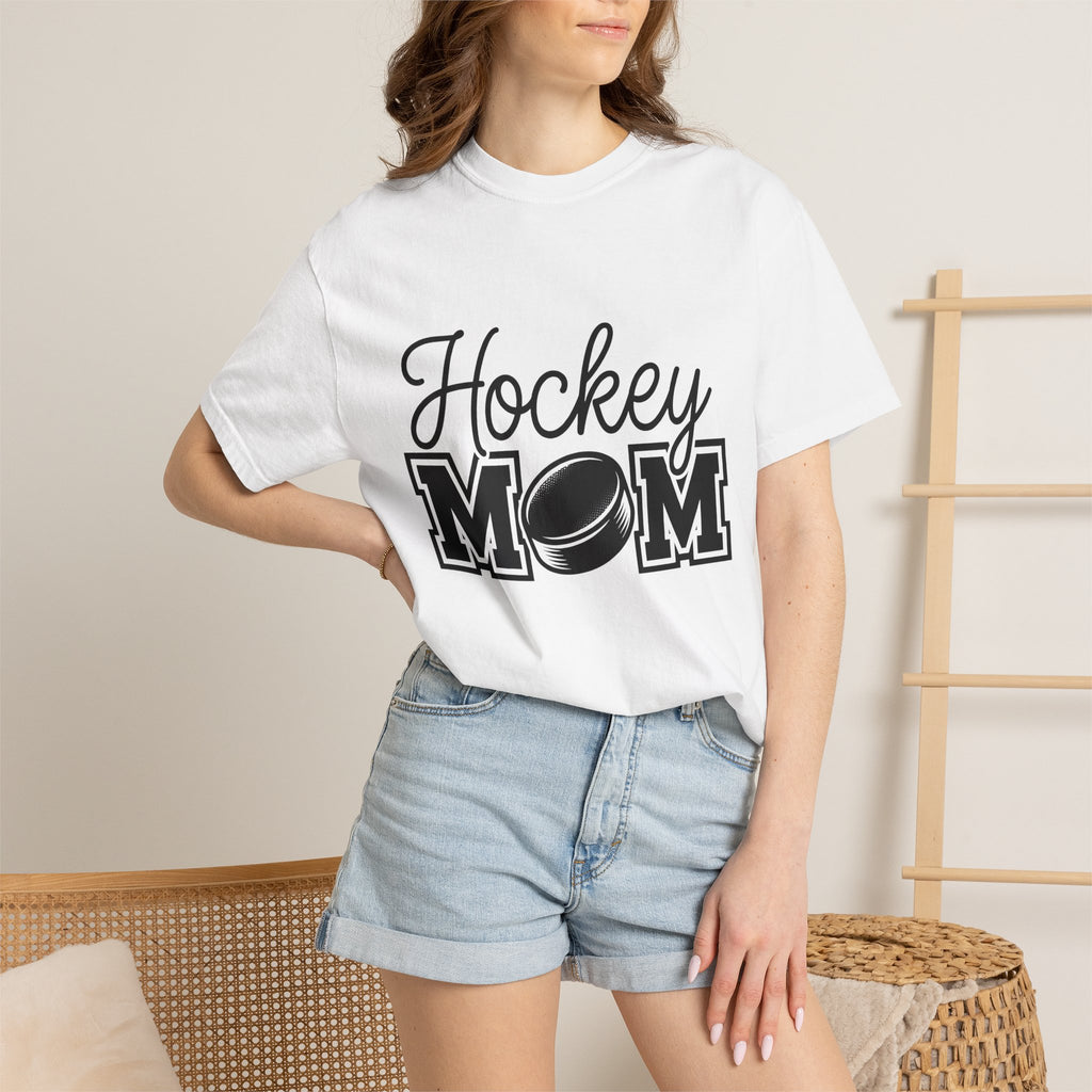 Hockey Puck Shirt Moms Exercise Gift Women Game Day Tee Puck T-Shirt Mother Enthusiast Gameday Tshirt Fitness Graphic Striking College