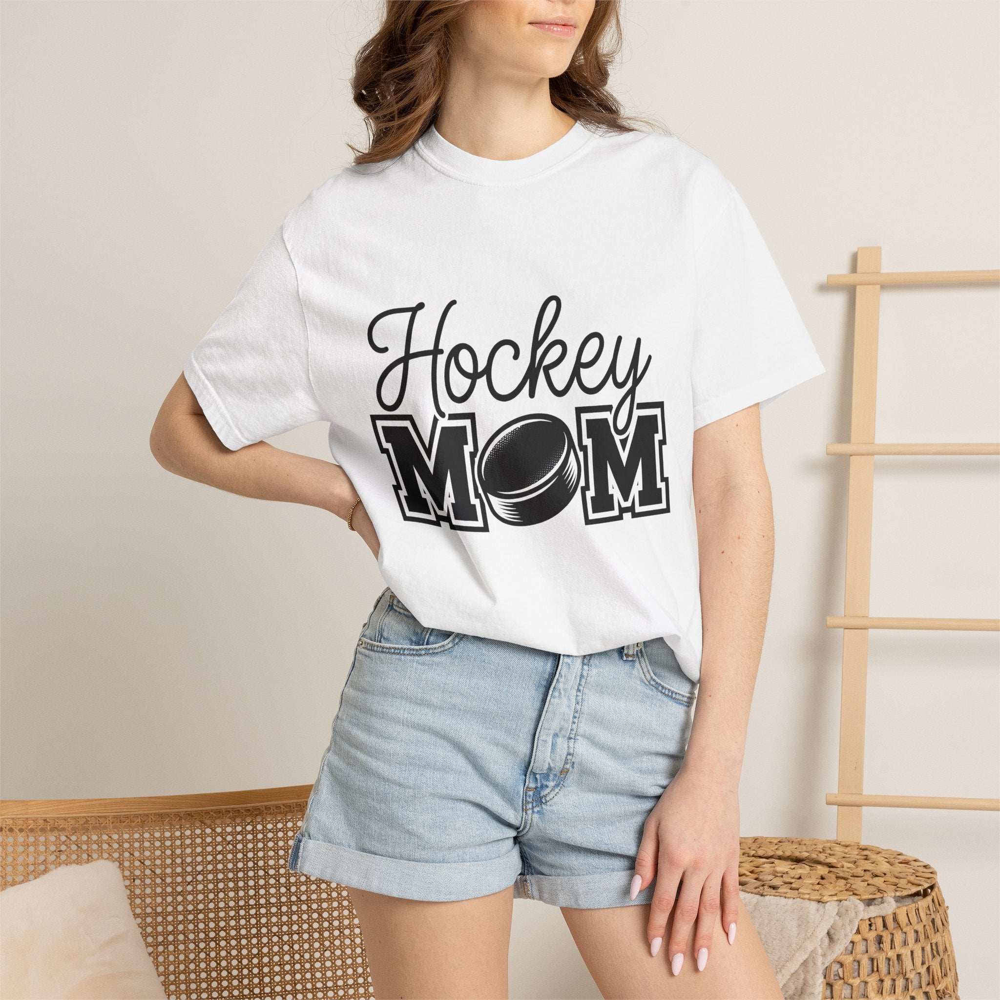 Hockey Puck Shirt Moms Exercise Gift Women Game Day Tee Puck T-Shirt Mother Enthusiast Gameday Tshirt Fitness Graphic Striking College
