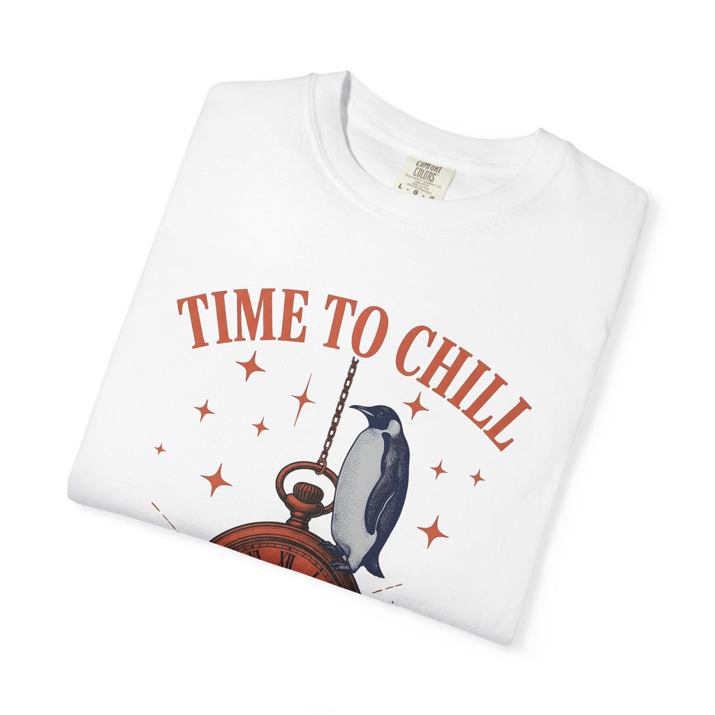 Penguin Pocket Watch Shirt Holiday Animal Gift Women Vintage Tee Timepiece T-Shirt Christmas Fan Retro Tshirt Wildlife Graphic Hand Drawn