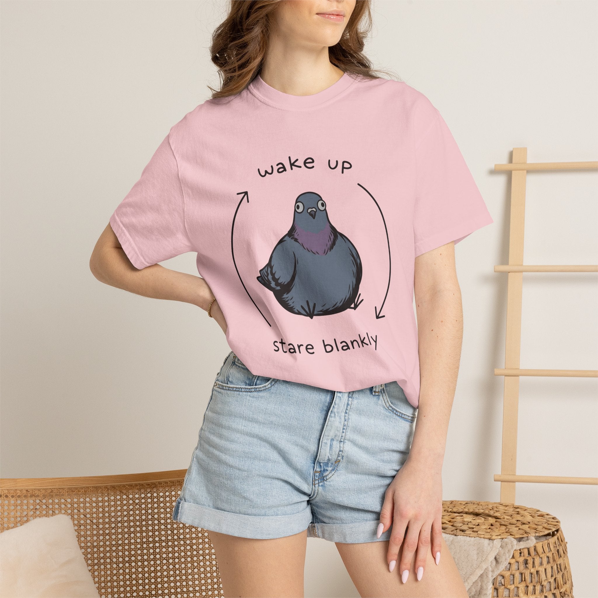 Bird Drawing Shirt Funny Creature Gift Women Animated Tee Bird T-Shirt Comedy Fan Cartoon Tshirt Beast Graphic Scribble Pointers Tshirt