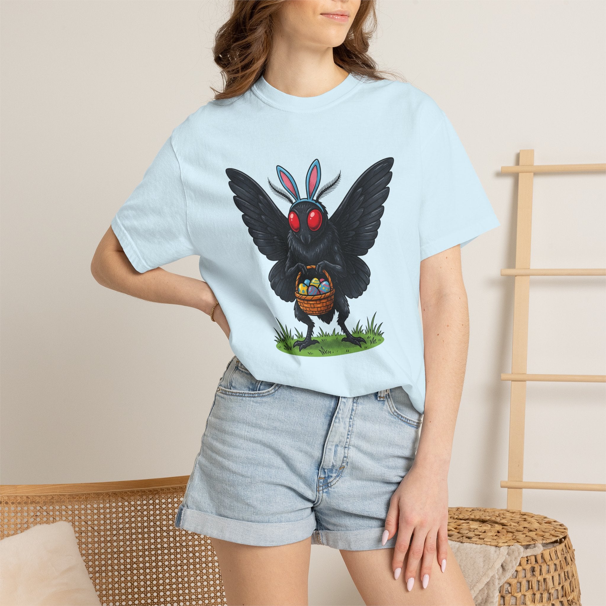 Mothman Costume Shirt Easter Cryptid Gift Women Cartoon Tee Mothman Costume T-Shirt Easter Fan Cryptid Graphic Tshirt Retro Easter Basket