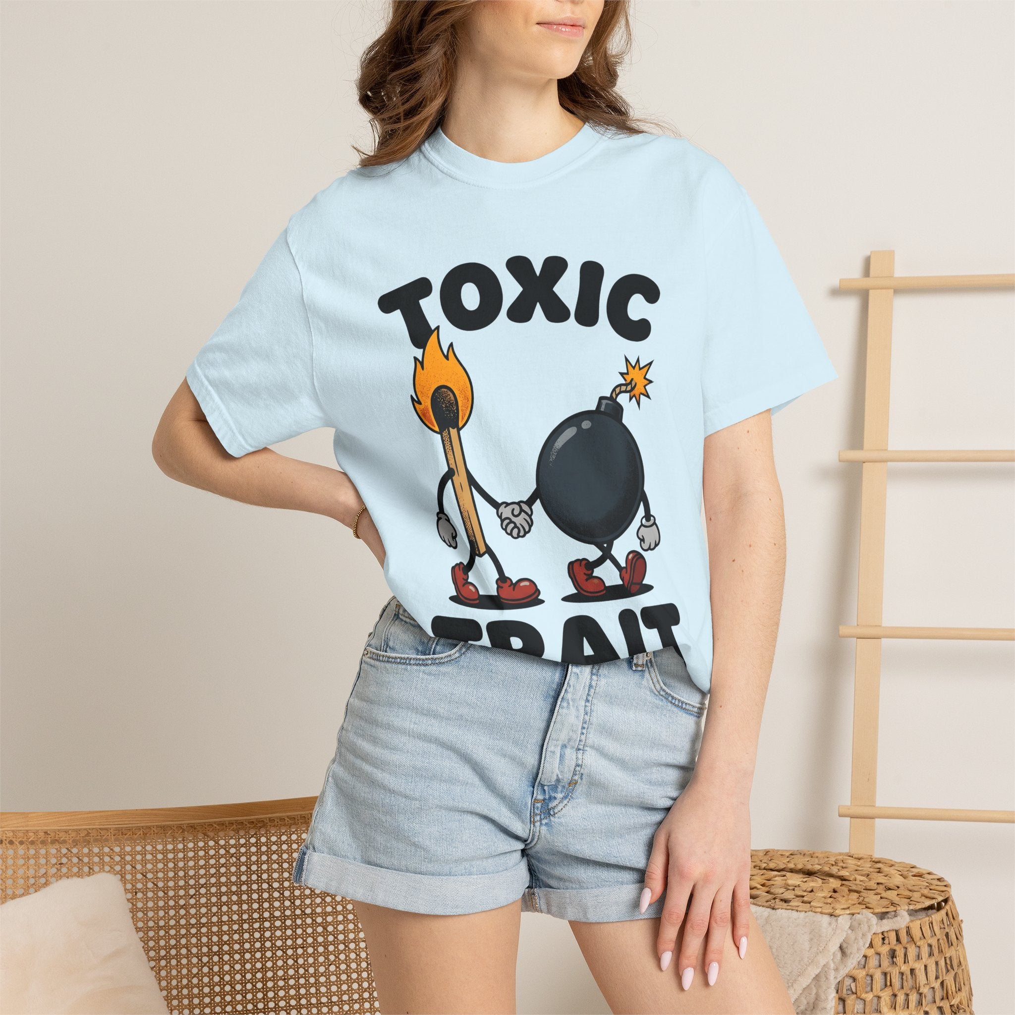 Matchstick Blast Shirt St. Valentine's Day Comedy Gift Women Animated Tee Matchstick Explosion T-Shirt Valentine Fan Cartoon Tshirt Humor