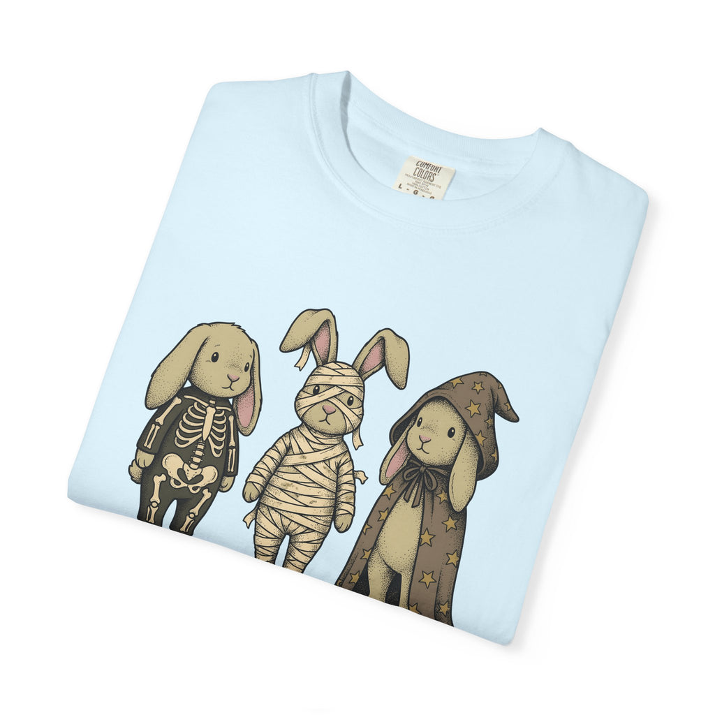 Rabbit Costume Shirt Halloween Fauna Gift Women Playful Tee Bunny T-Shirt Halloween Fan Costume Tshirt Wildlife Graphic Line Art Glimmers