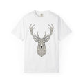 Deer Head Shirt Boho Chic Wildlife Gift Women Floral Tee Buck T-Shirt Bohemian Fan Botanical Tshirt Animal Graphic Sketch Horns Tshirt